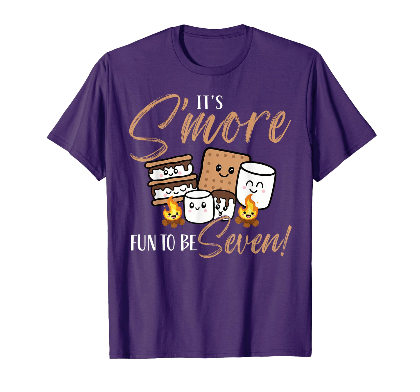 Birthday Campfire Marshmallow It's S'more Fun To Be Seven 7 T-Shirt