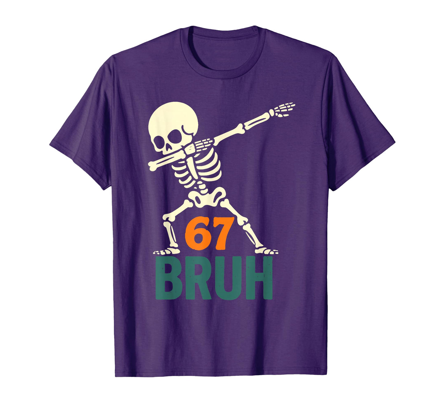 Bruh Halloween Meme Numbers Six Seven Skeleton Funny Kids T-Shirt