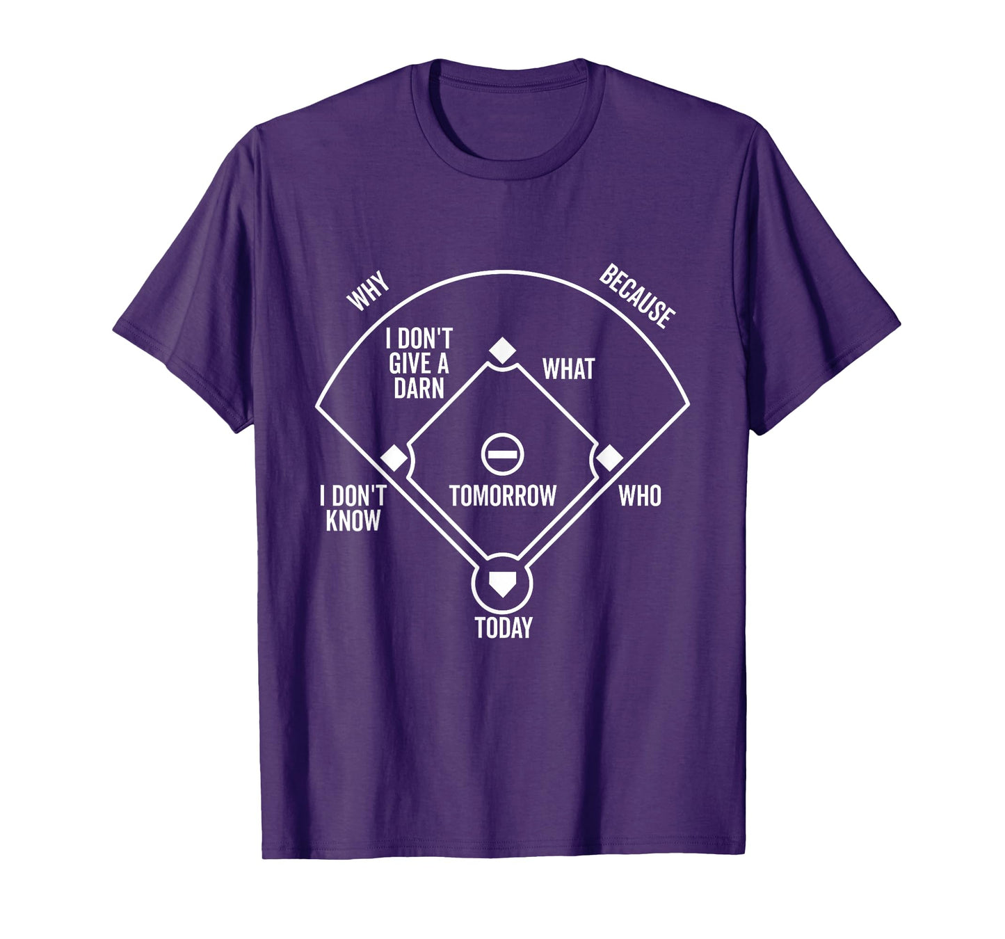 Who's on First Funny Baseball Positions Names Dark T-Shirt