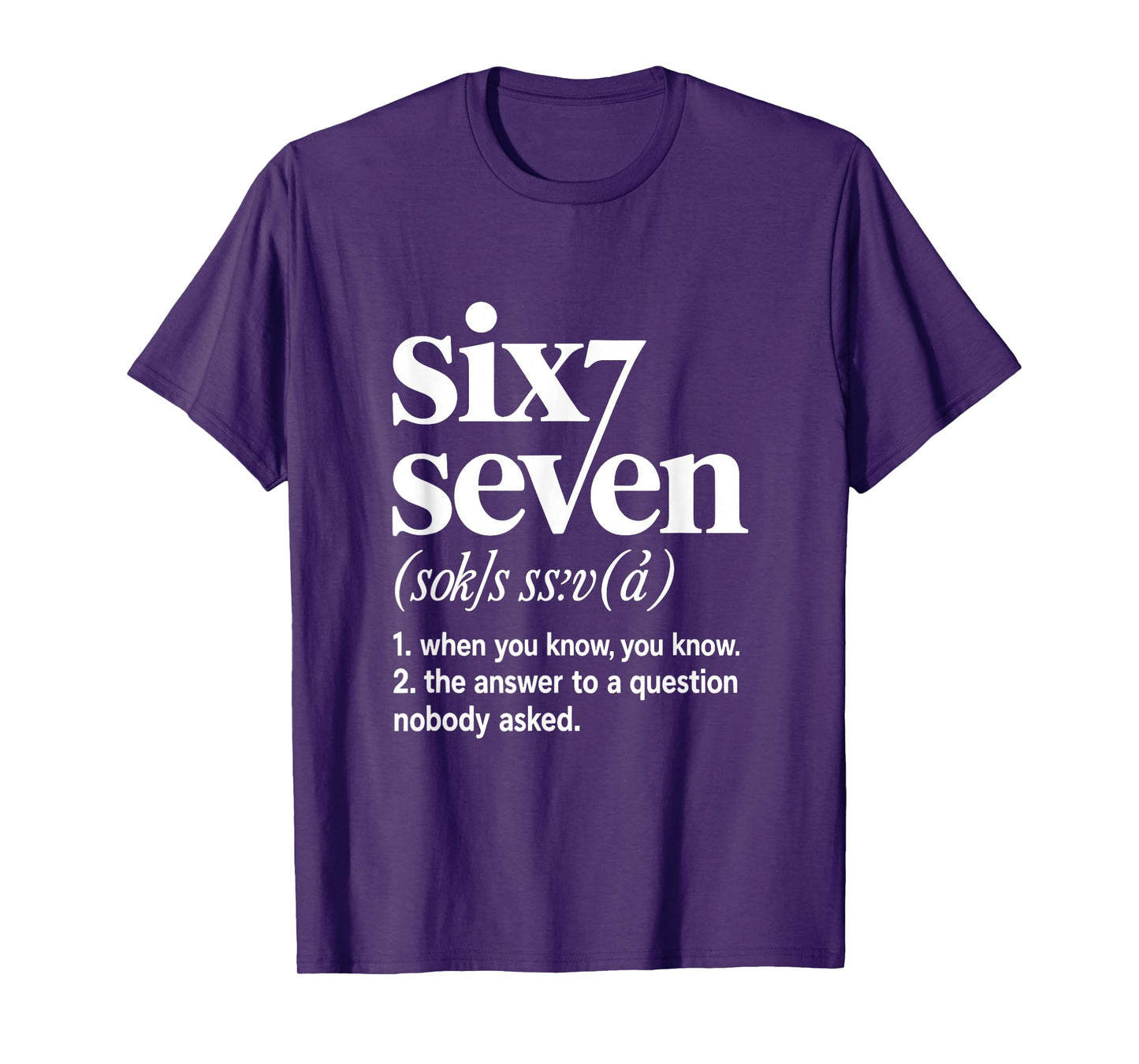Six Seven 67 Witty Definition Meme T-Shirt