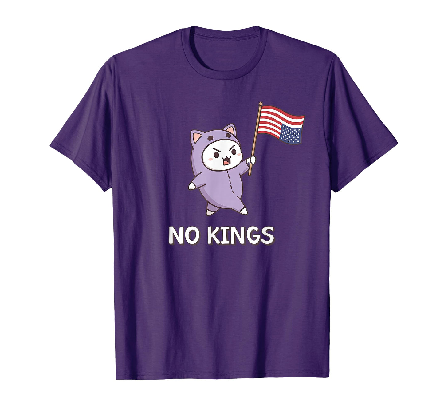 American Flag Upside Down Cat No Kings T-Shirt