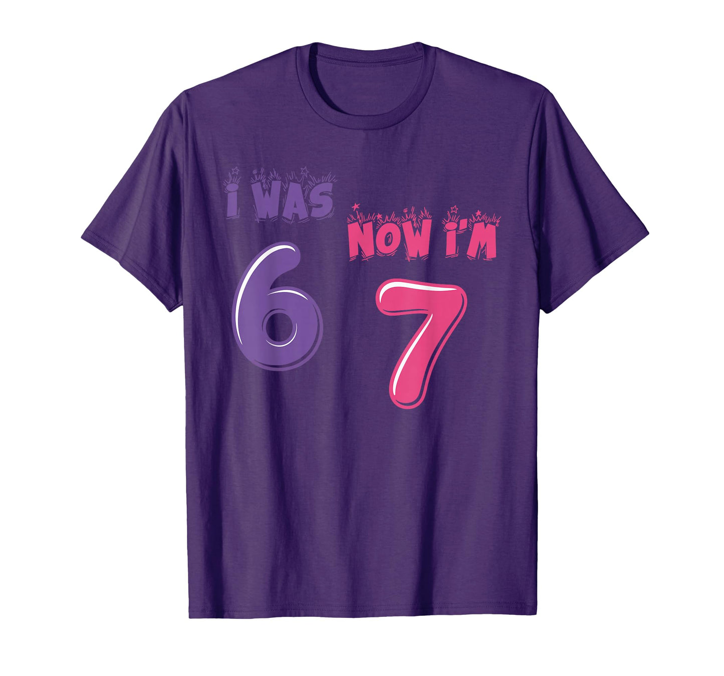 Funny 7 Year Old Birthday was 6 Now I'm Seven Meme 67 T-Shirt