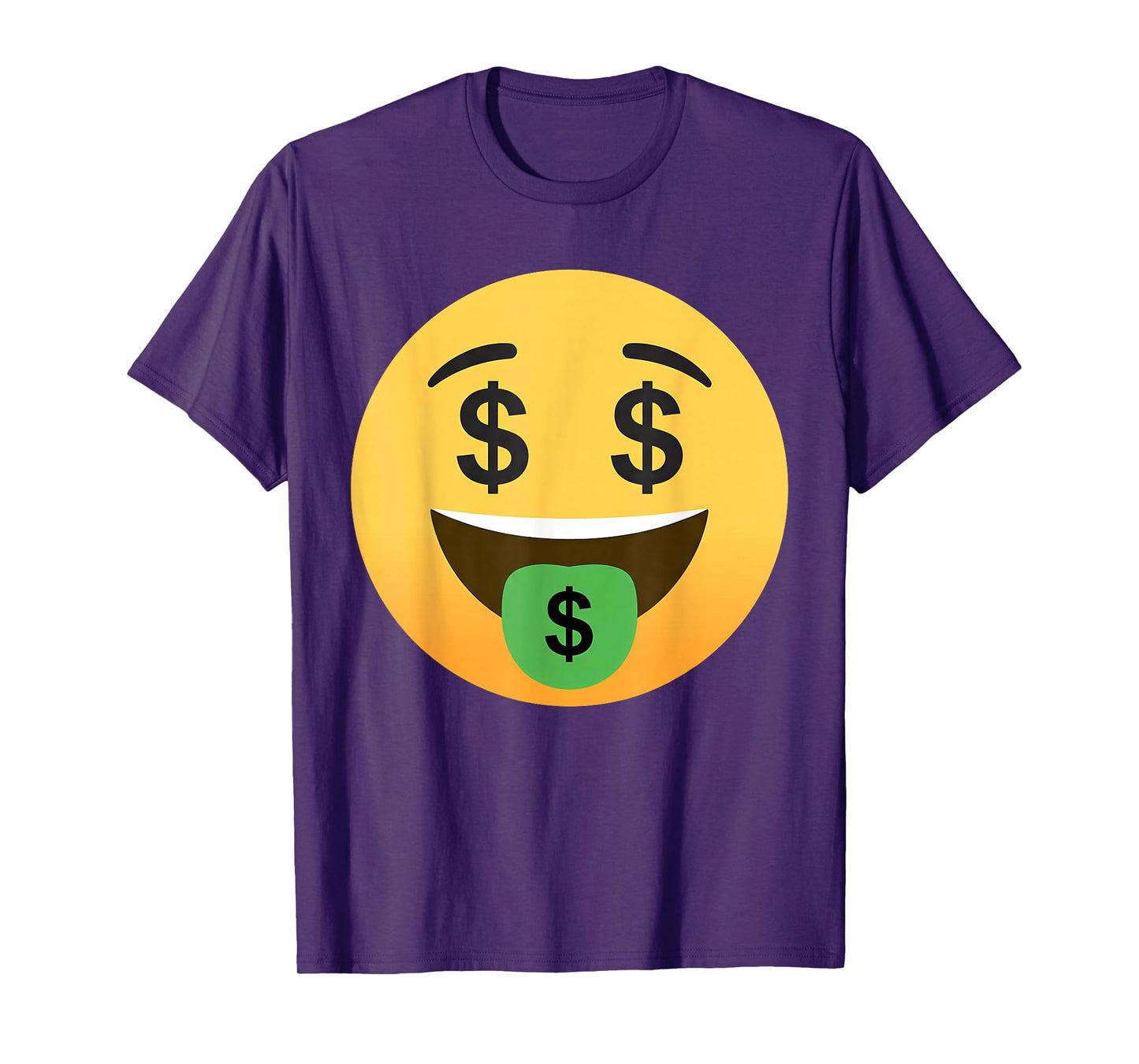 Funny Emoticon Dollar Mouth Face with Money Sign Eyes Rich T-Shirt