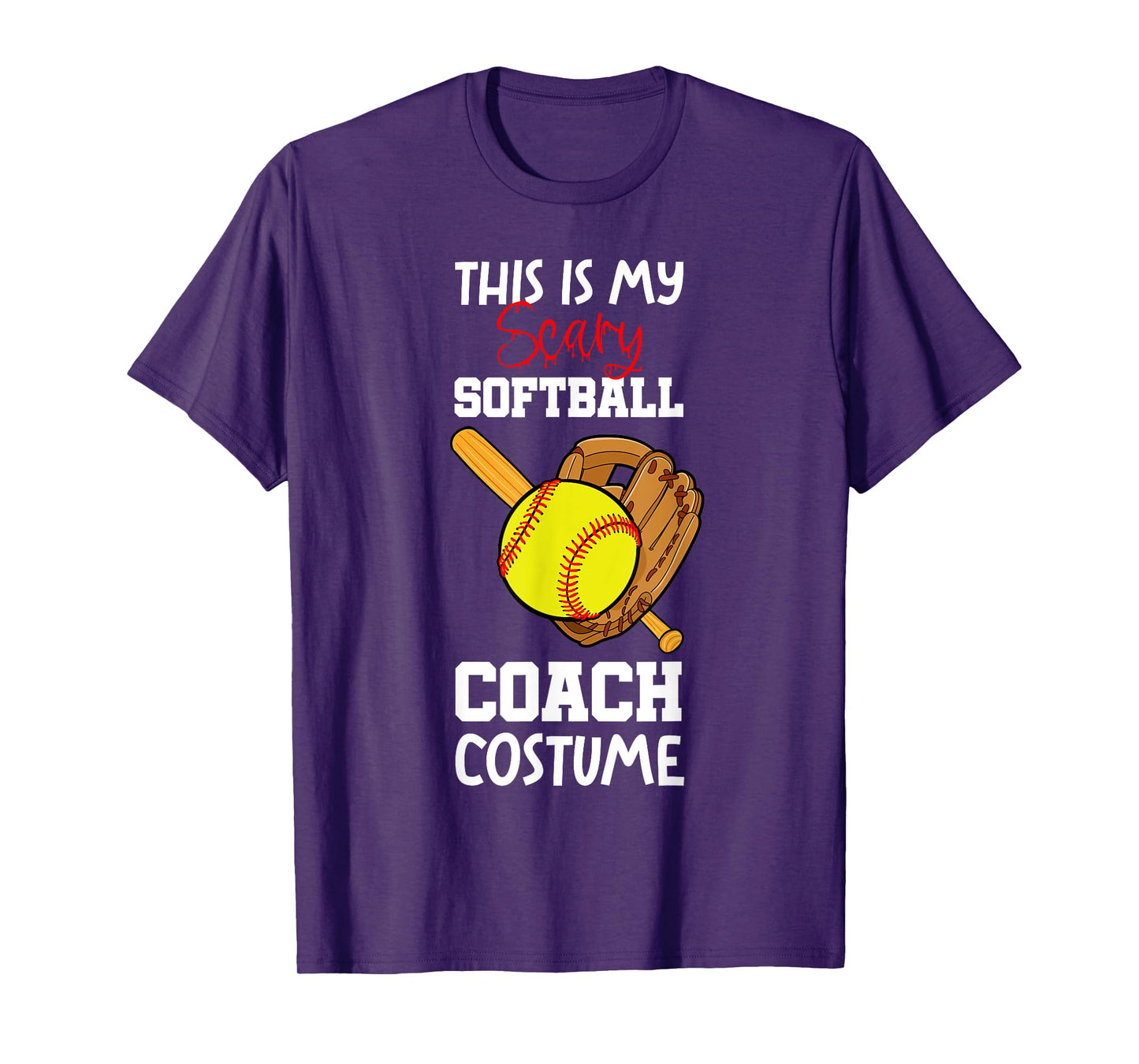 Softball Halloween Scary Coach Costume Player T-Shirt