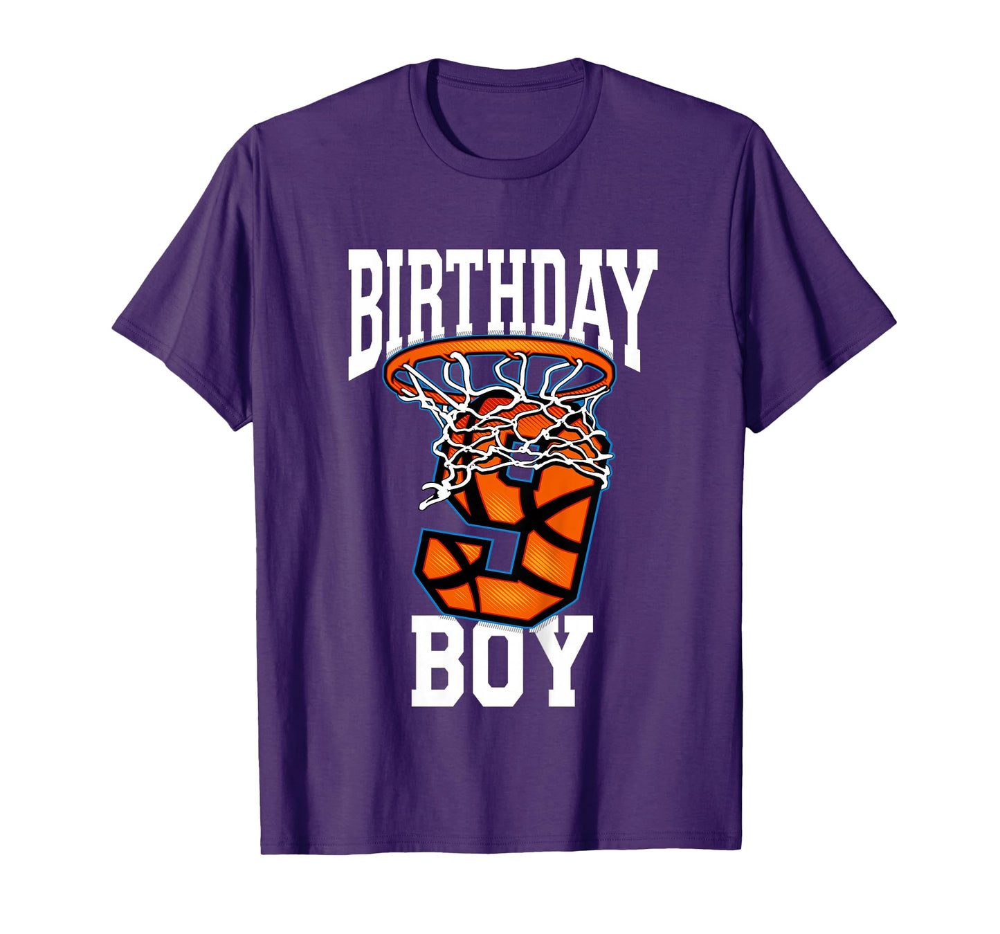 9 Year Old Birthday Shirt Boy Basketball 9th Bday Bball Tee T-Shirt