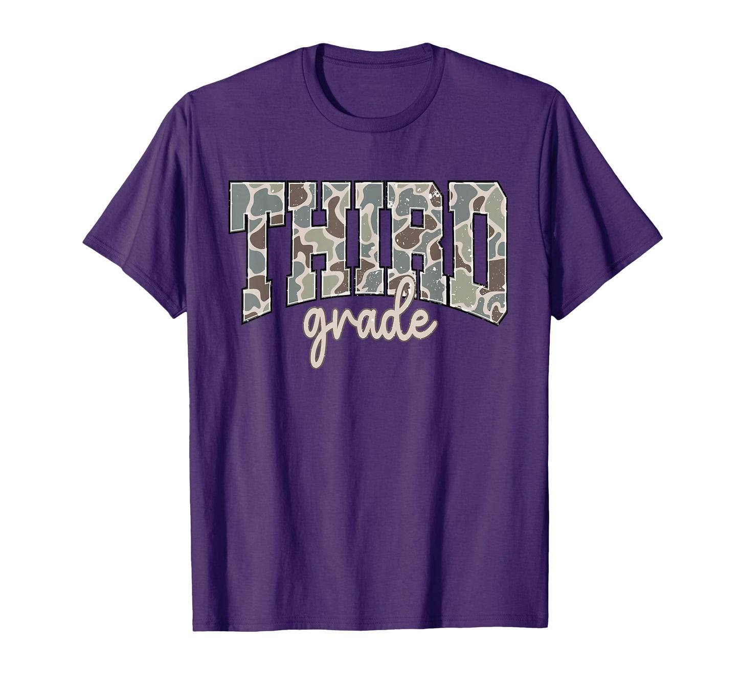 Camo Third Grade Boy Hello 3rd Grade Students Teachers T-Shirt