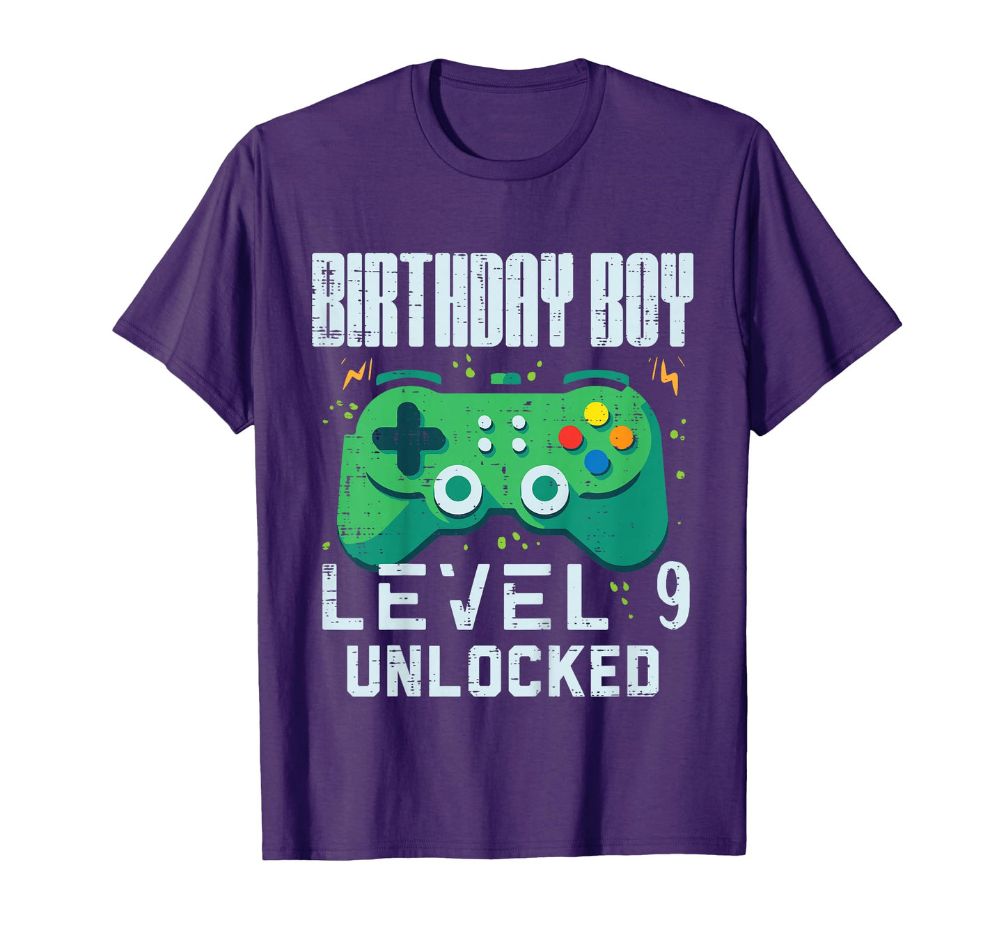 Kids Birthday Boy Level 9 Unlocked Gamer Controller 9th Bday Boys T-Shirt
