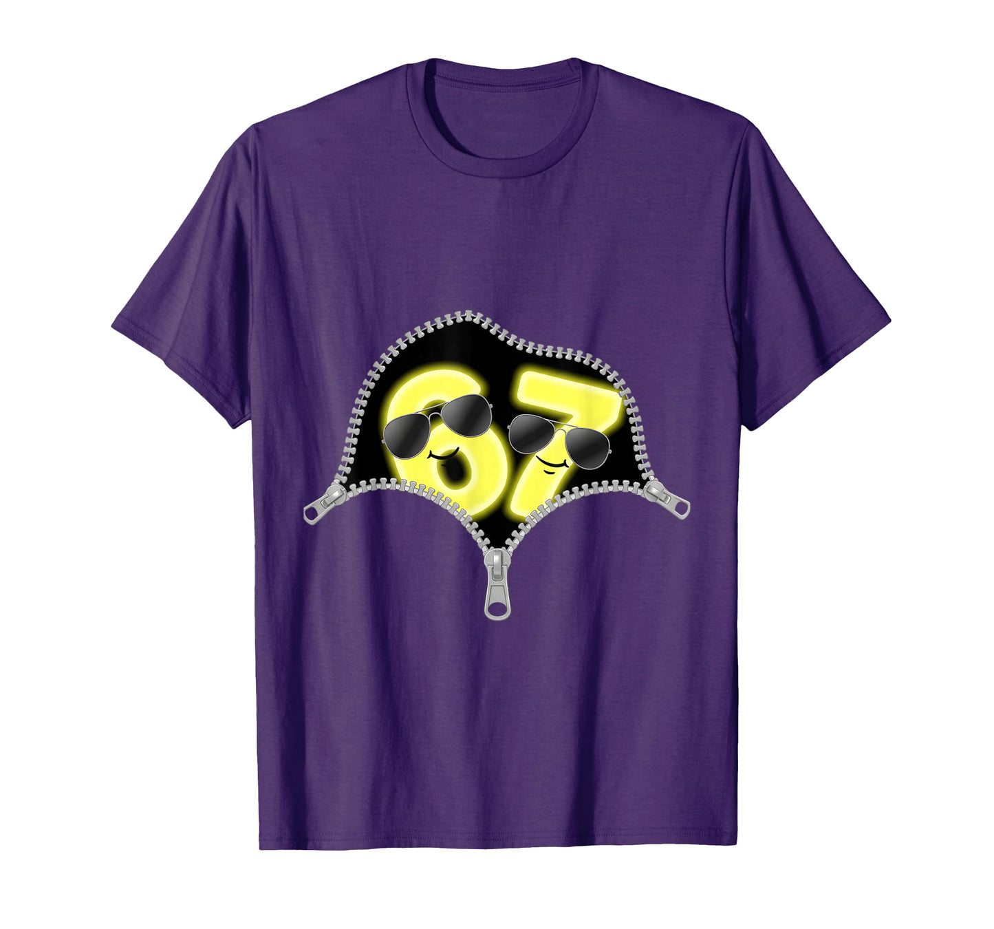 67 Joke Meme Zipper Six Seven Viral Trend Gen Alpha Slang T-Shirt