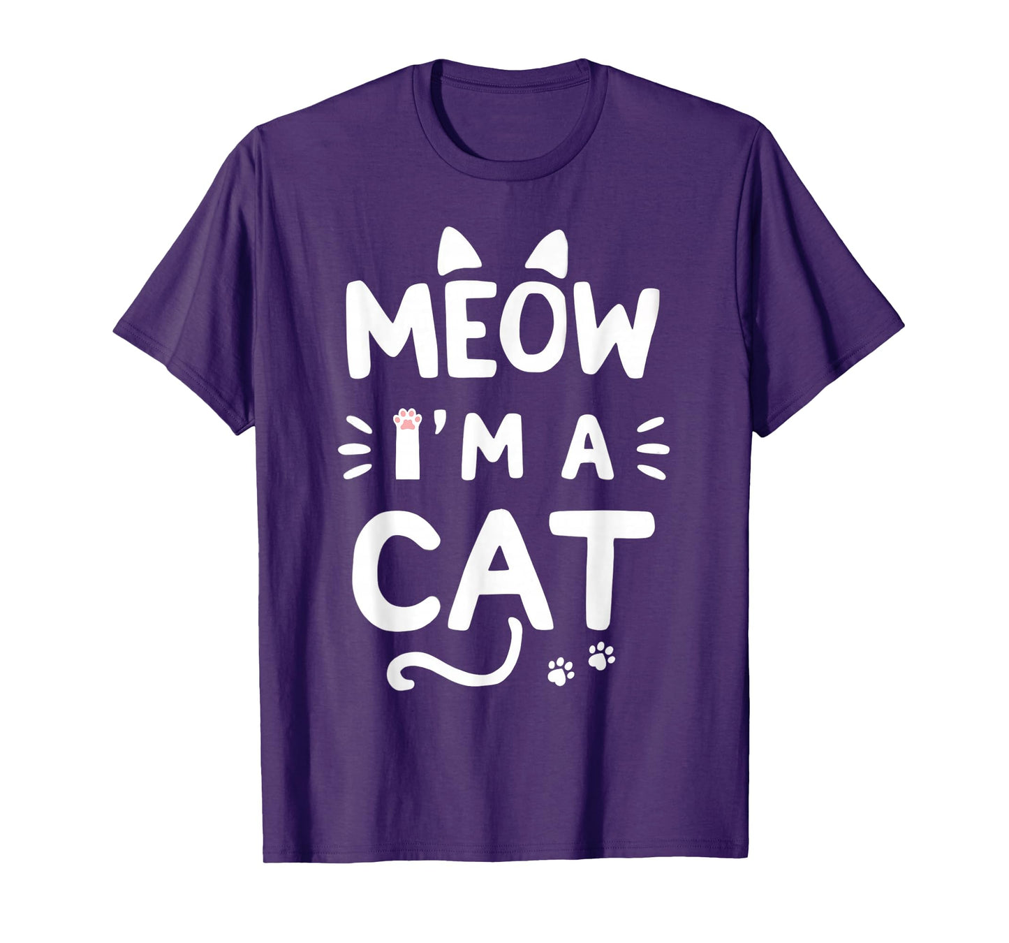 Meow I'm A Cat Halloween Costume Men Women Funny Cat Lover T-Shirt