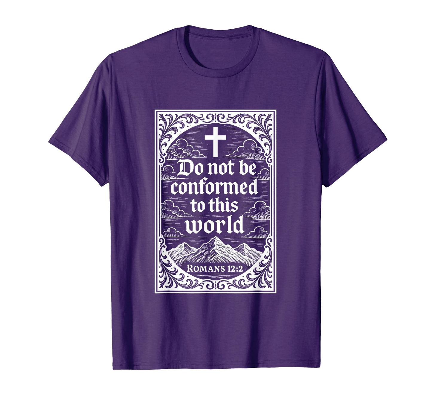 Romans 12:2 Decorative Christian Bible Verse Design T-Shirt