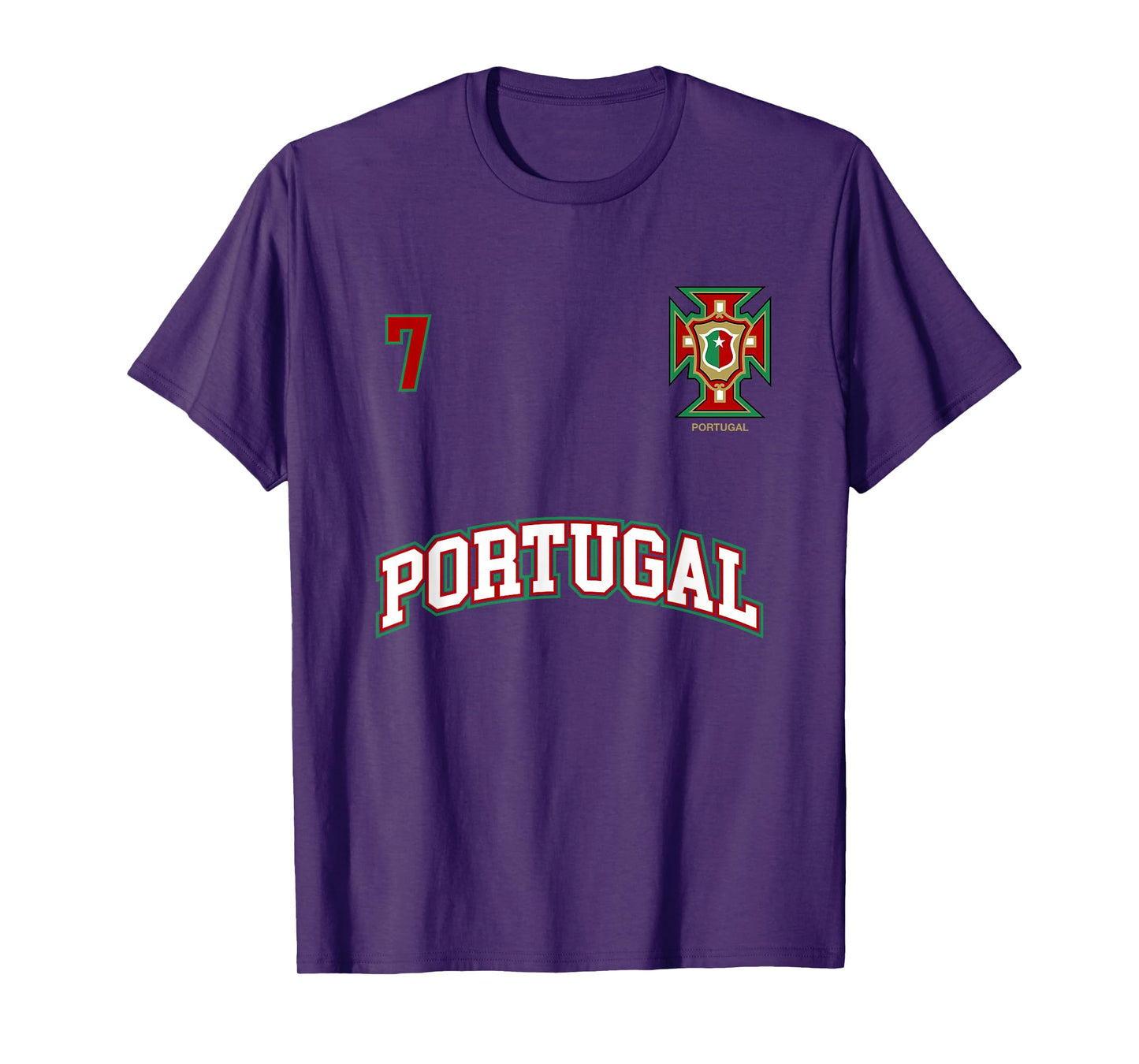 Portugal Shirt Number 7 (+BACK) Soccer Team Sports Tee Flag T-Shirt