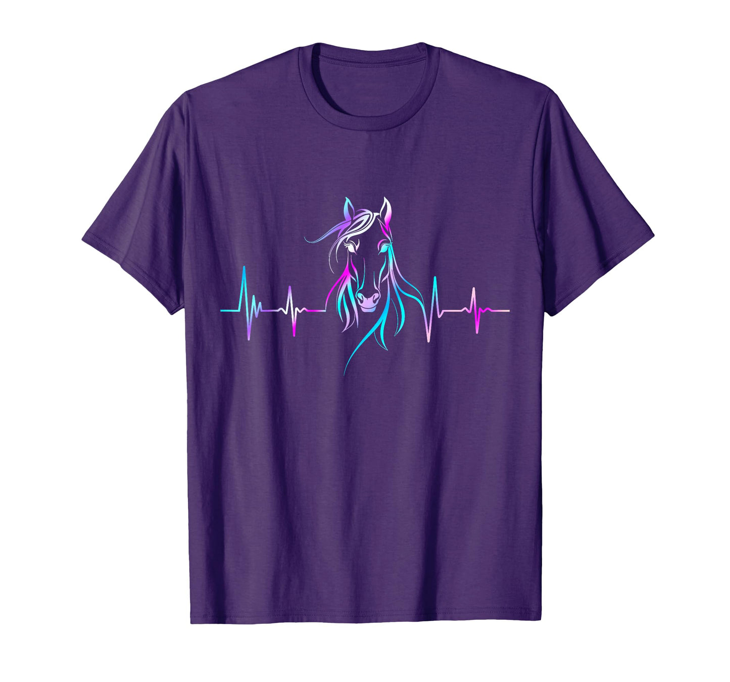 Horse Heartbeat For Women Girls Equestrian Horseback Riding T-Shirt
