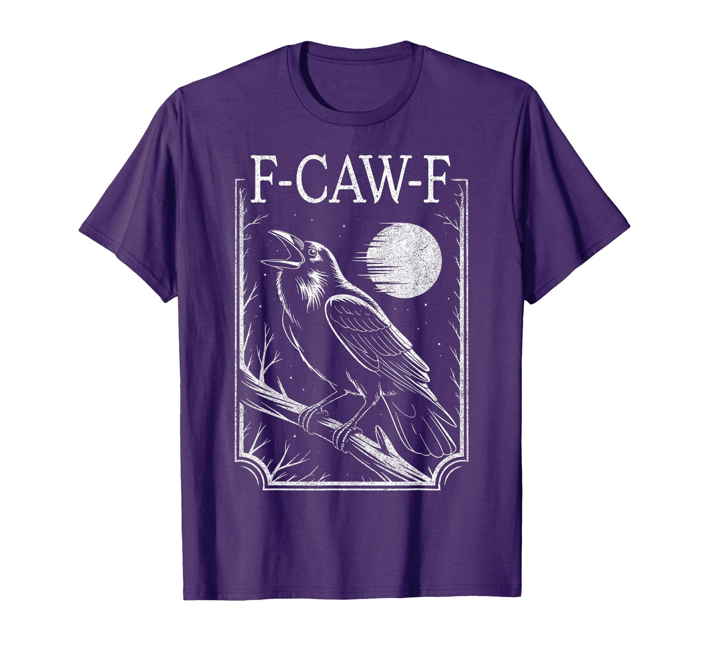 F-Caw-F Crow Minimal – Retro Gothic Black Bird Funny Raven T-Shirt
