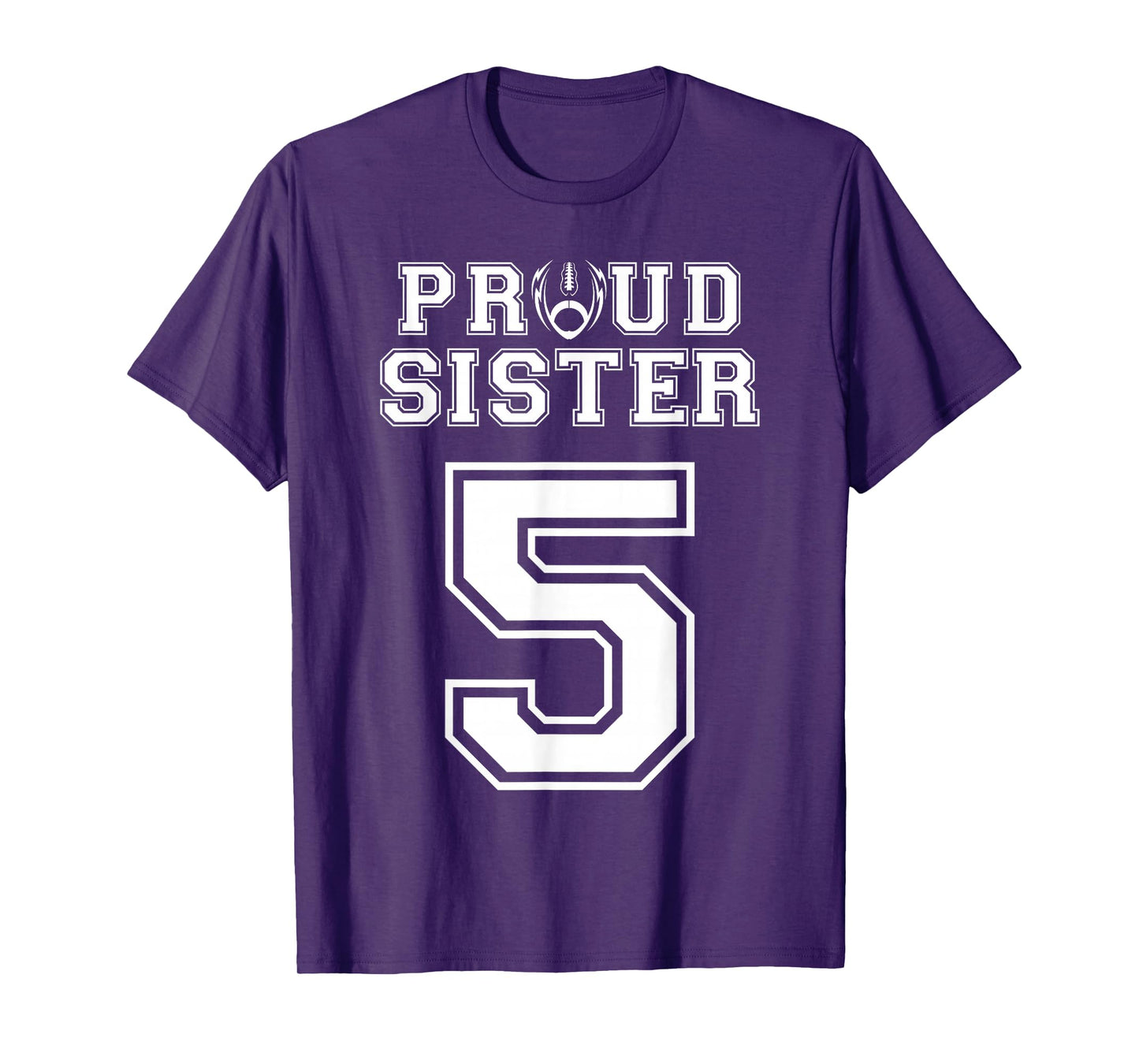 Custom Proud Football Sister Number 5 Personalized Women T-Shirt