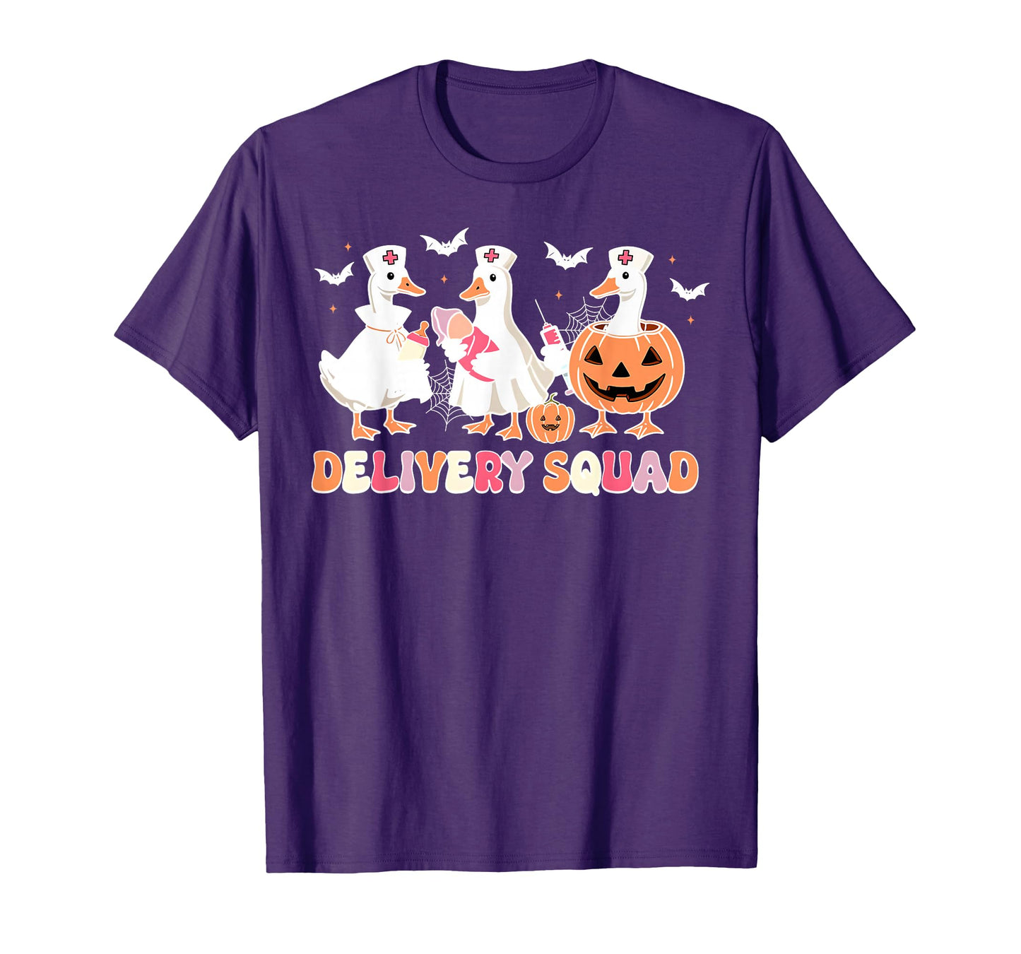 Delivery Squad Halloween Goose Spooky Labor Delivery Nurse T-Shirt