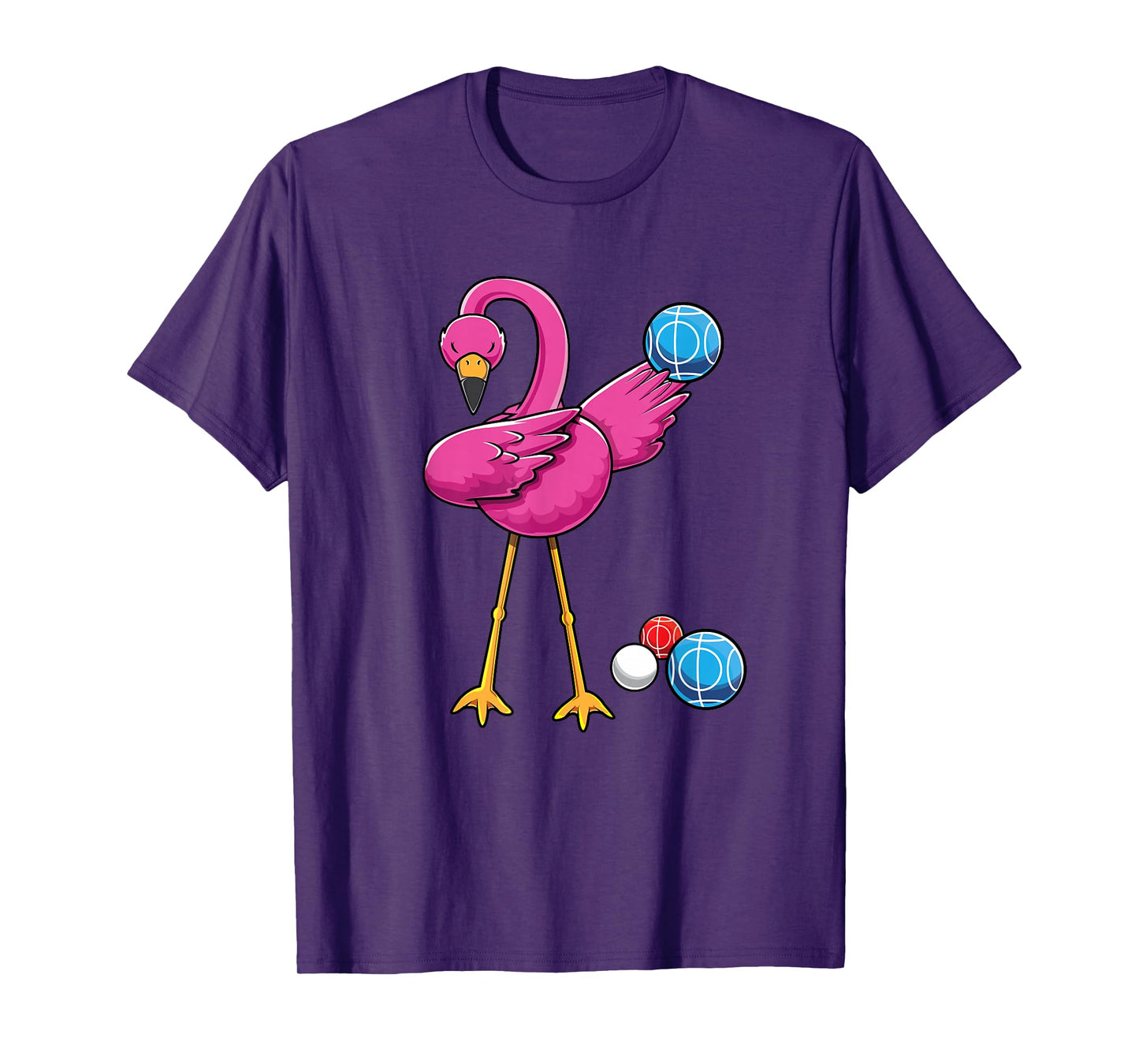 Cute Dabbing Flamingo Bocce Ball Player Boccie Girls Bocci T-Shirt