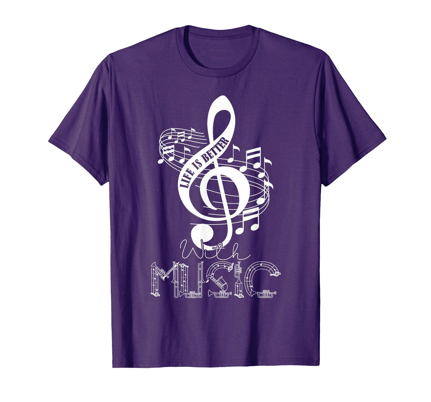 Life Is Better With Music Notes Musical Sheet Musician Music T-Shirt