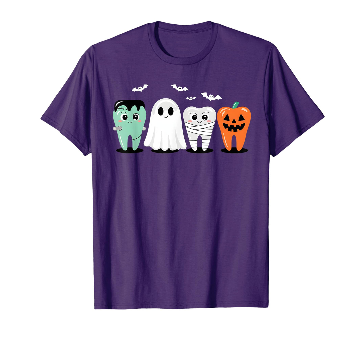 Cute Halloween Dental Tooth Characters Dentist Costume T-Shirt