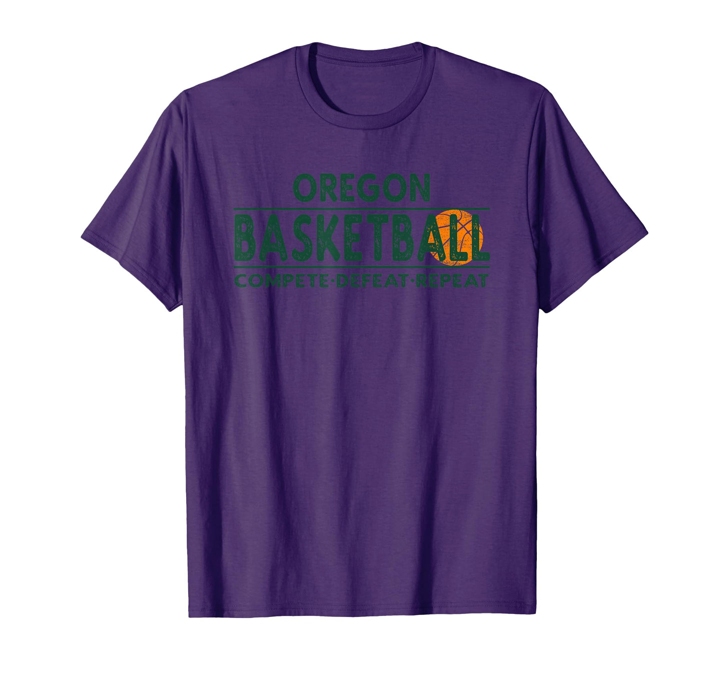 Oregon Basketball Merch - Compete Defeat Repeat T-Shirt