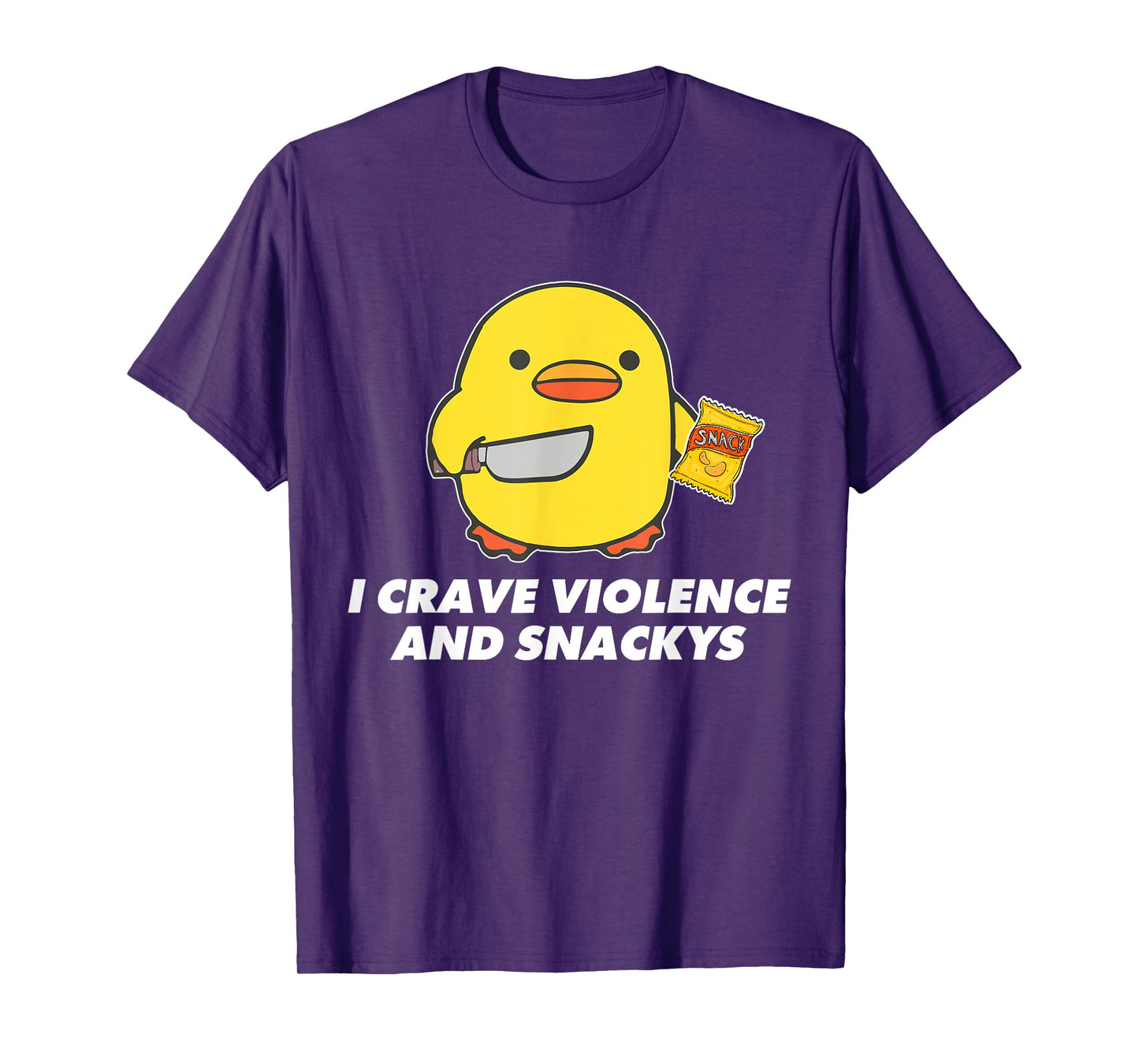 I Crave Violence And Snackys Cute Duck Knife Quote T-Shirt