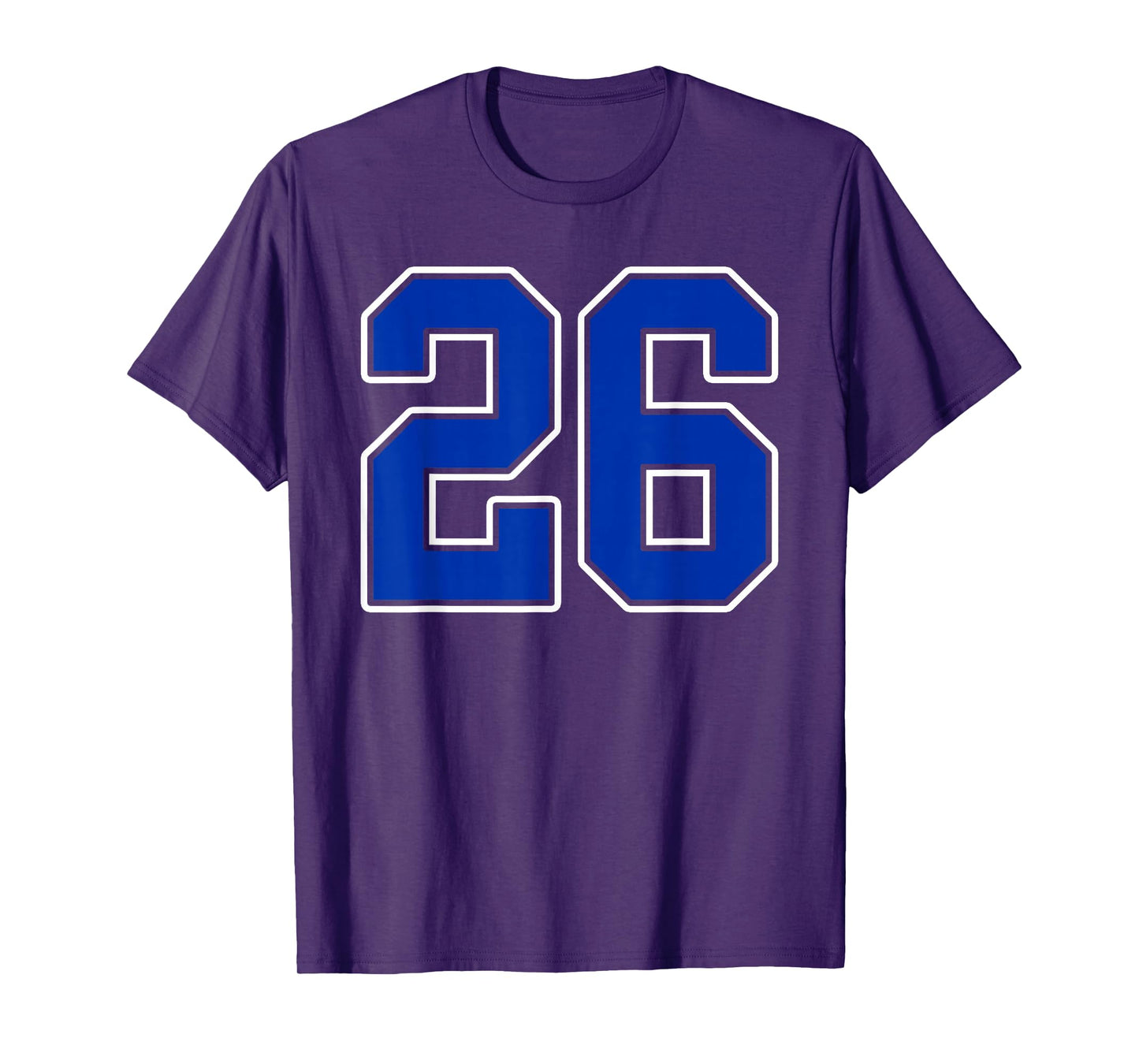 Royal Blue White Number 26 Jersey Player Uniform #26 T-Shirt
