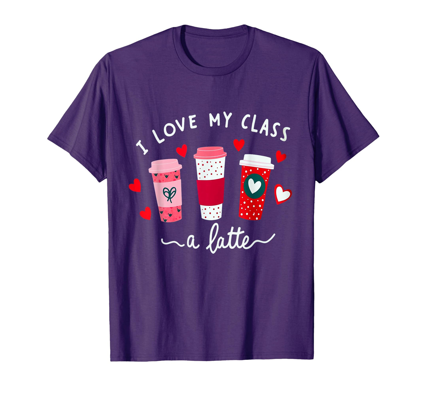 Teachers Valentine Day I Love My Class A Latte Coffee Women T-Shirt