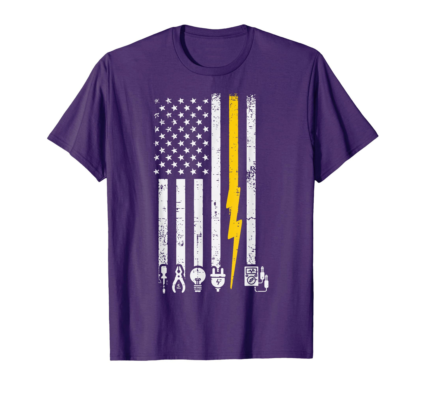 Electrician Icons US Flag Electrical Patriotic Men Women Kid T-Shirt