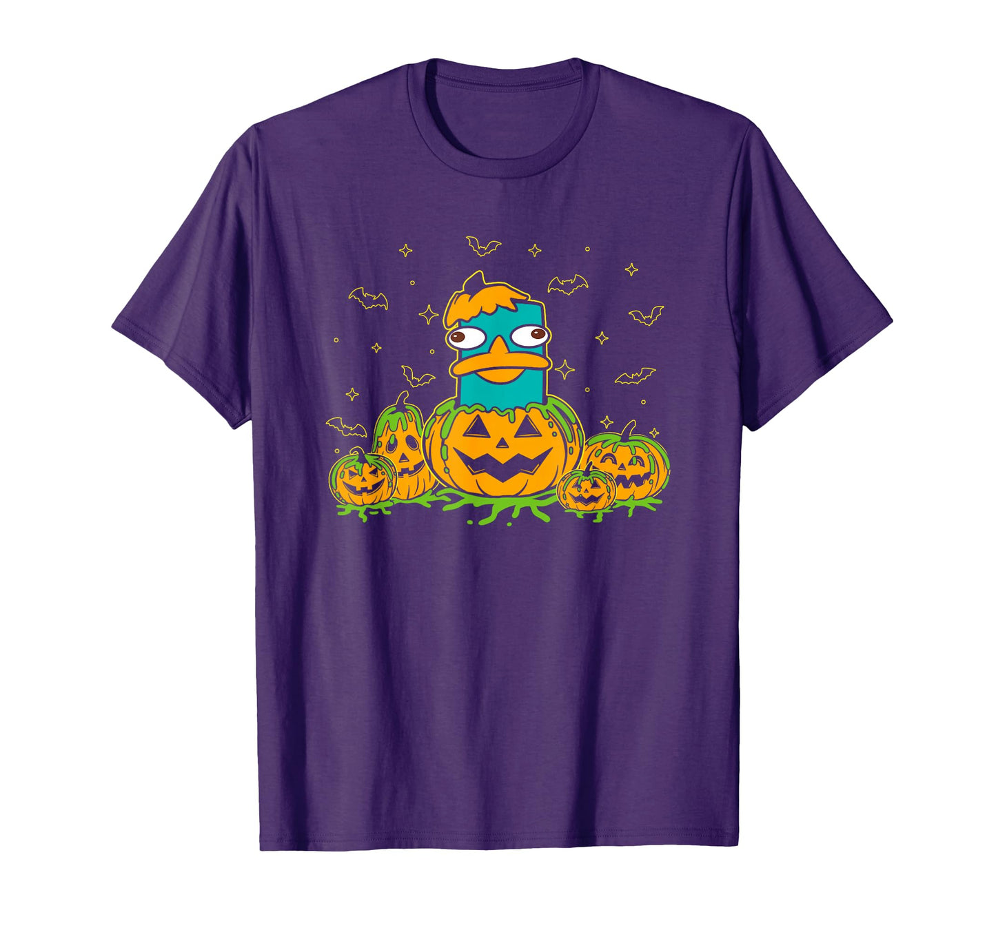 Disney Phineas And Ferb Halloween Pumpkin Perry The Platypus T-Shirt
