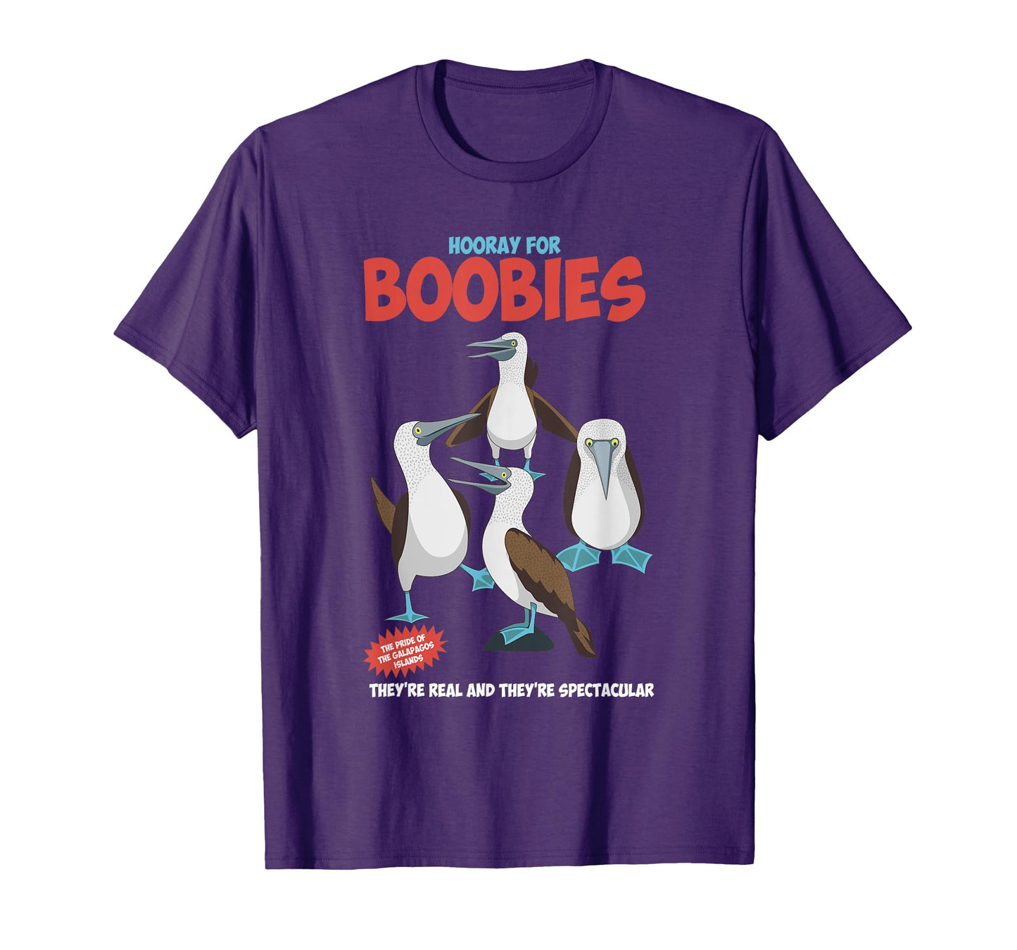 Hooray For Boobies They're Real Funny Quote T-Shirt