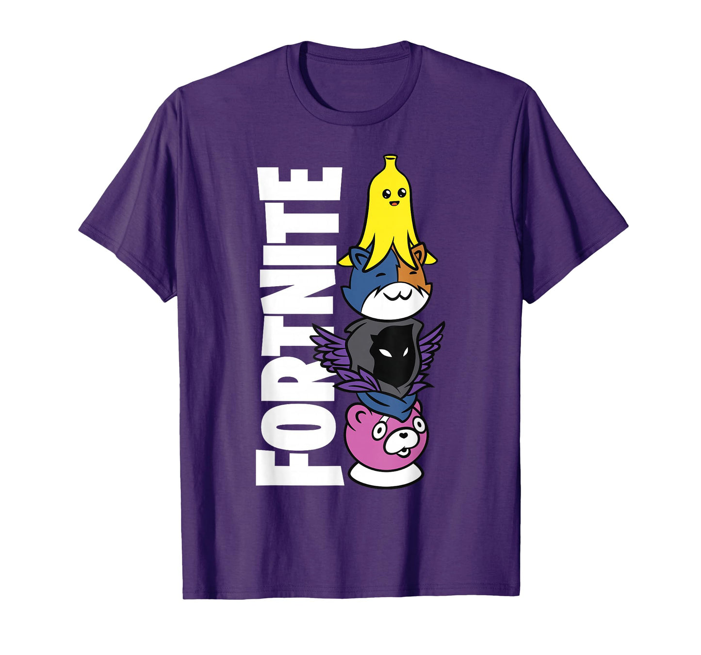 Fortnite Black Classic Fit Crew Neck T-Shirt - Adult Polyester & Cotton Short Sleeve