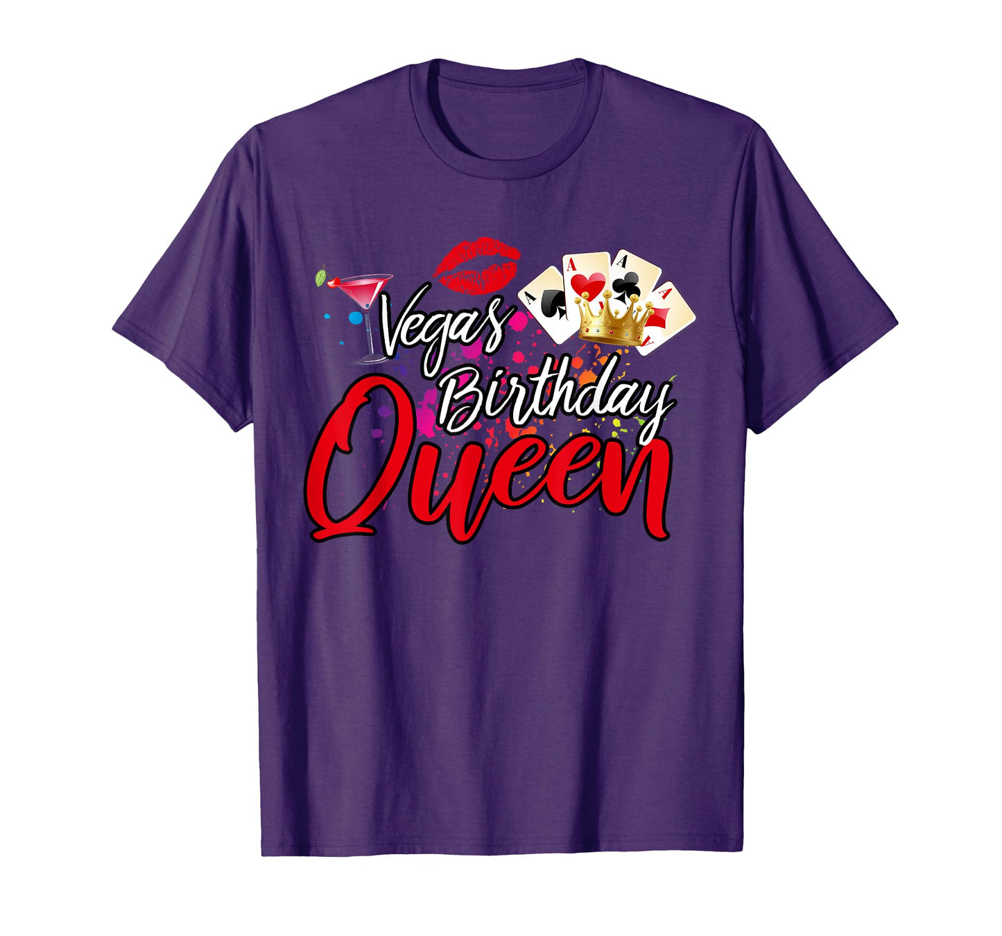 Vegas Birthday Queen Funny Friend Vacation Party Games B-Day T-Shirt