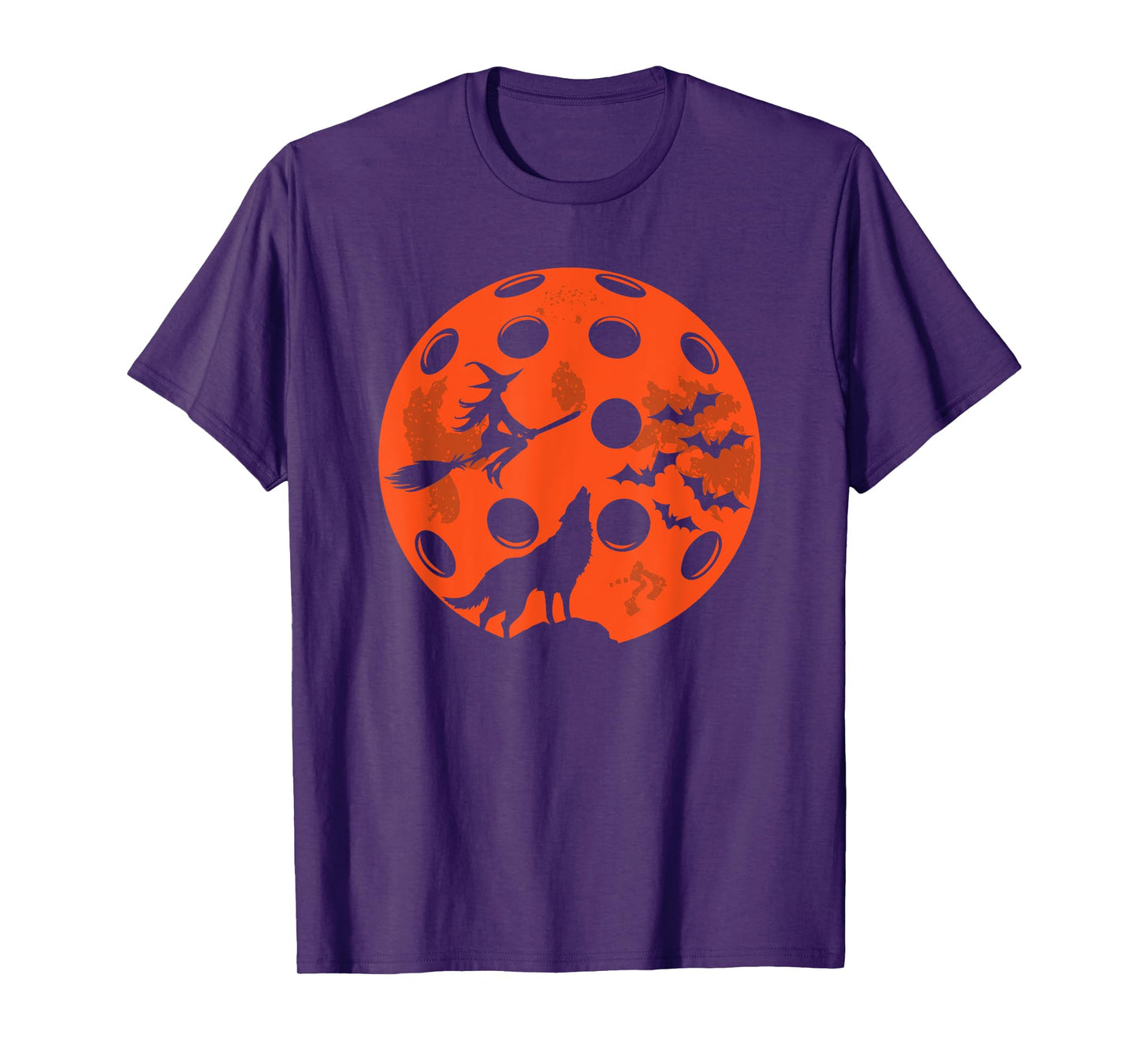 Halloween Pickleball Moon Spooky Graphic T-Shirt