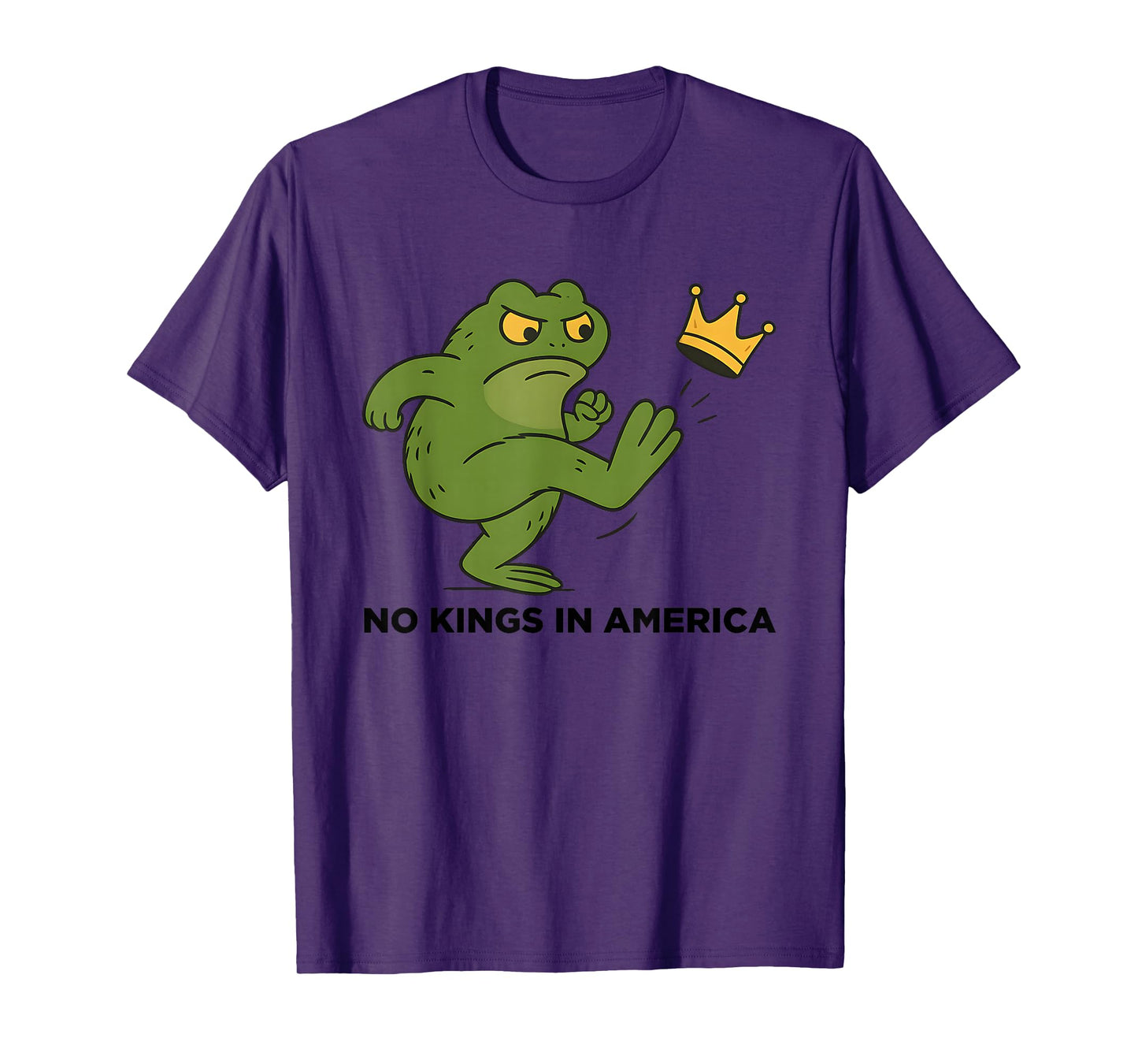 Funny No Kings in America Frog Protest Political Men Women T-Shirt