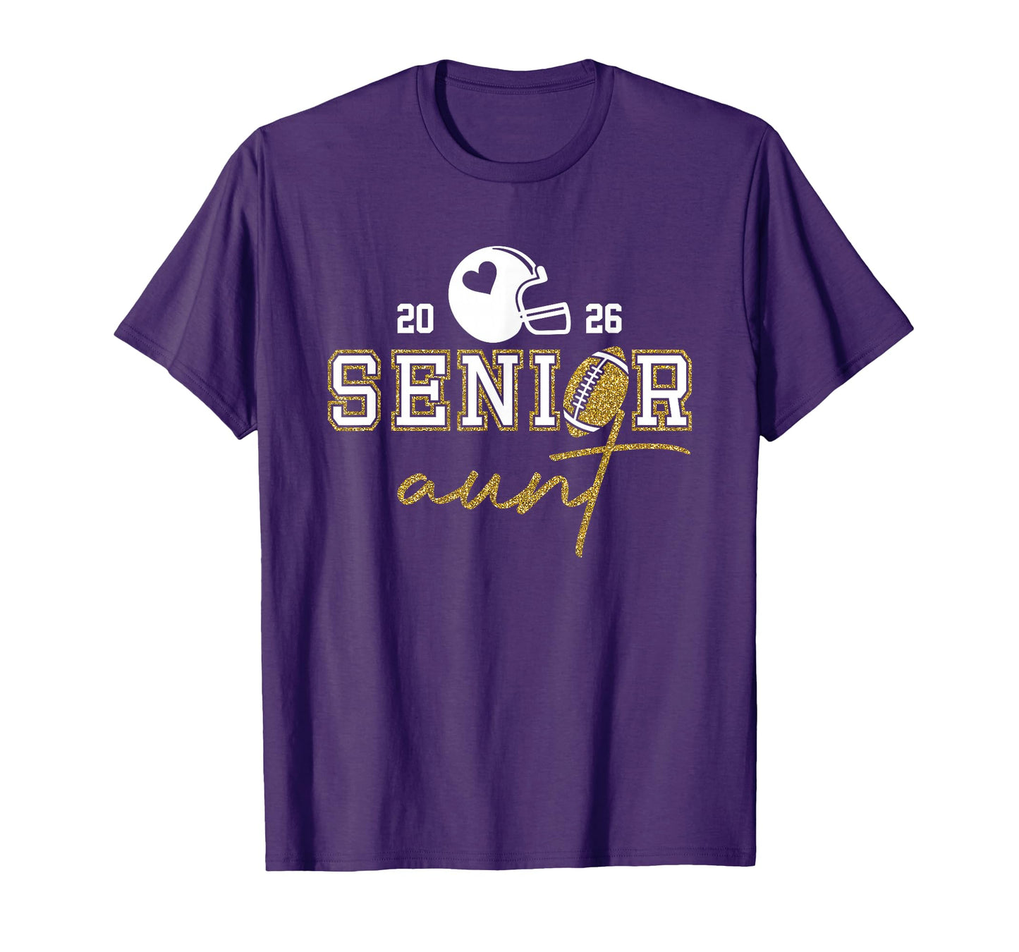 Senior Aunt Graduation Football Class of 2026 Family T-Shirt