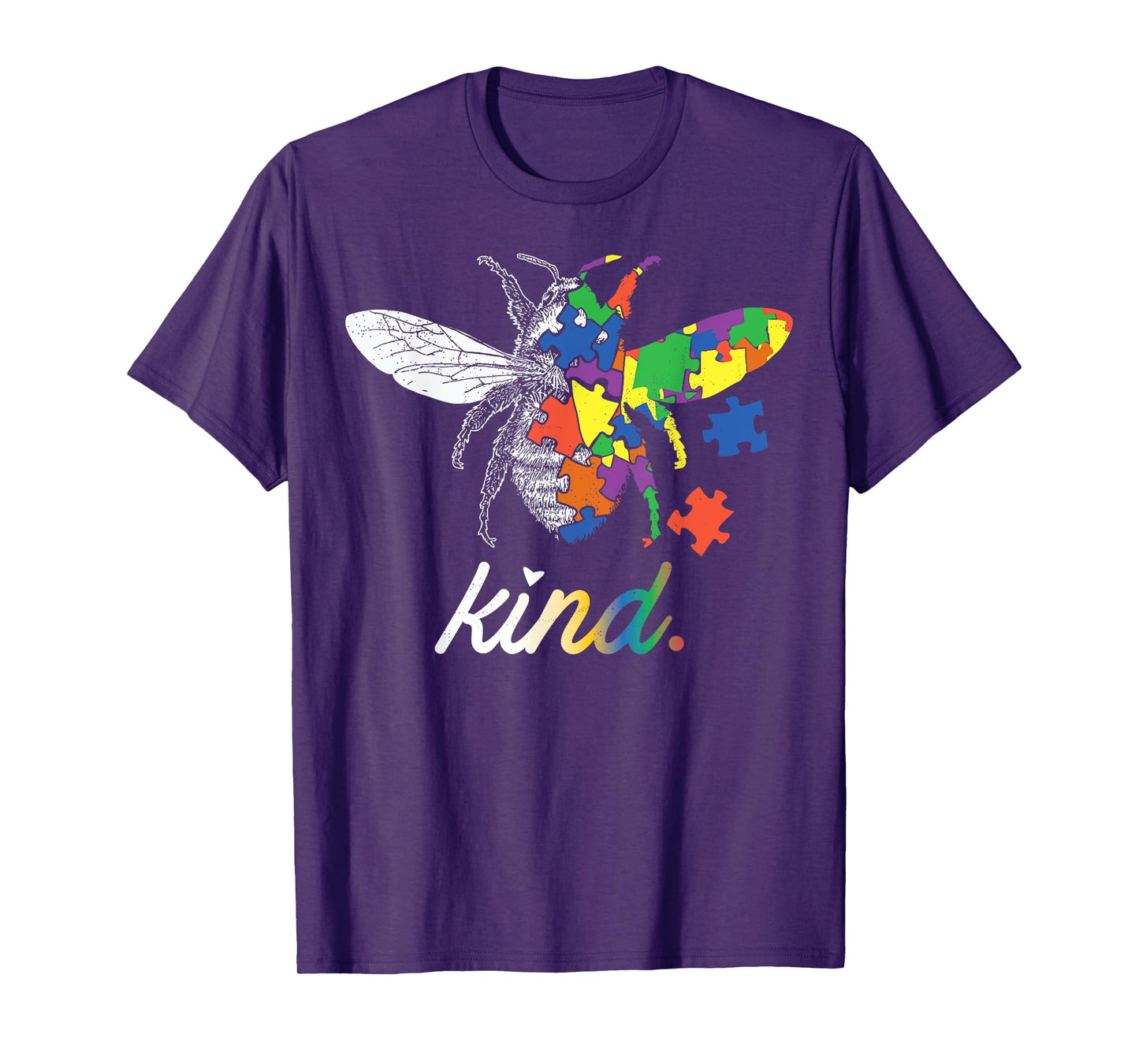 Bee Kind Beautiful Autism Awareness Gift Tee Shirt Puzzle T-Shirt