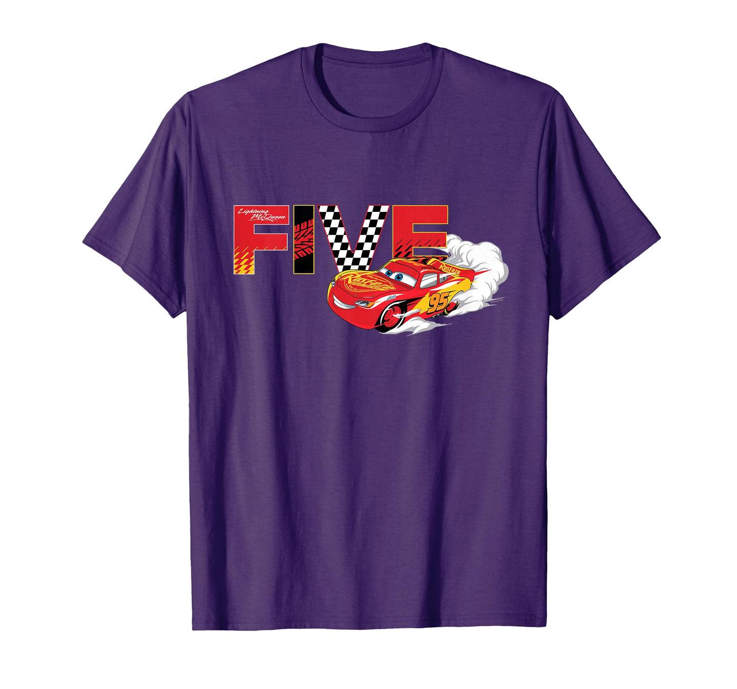 Disney & Pixar's Cars Numbers 5 Fifth 5th Birthday Party T-Shirt