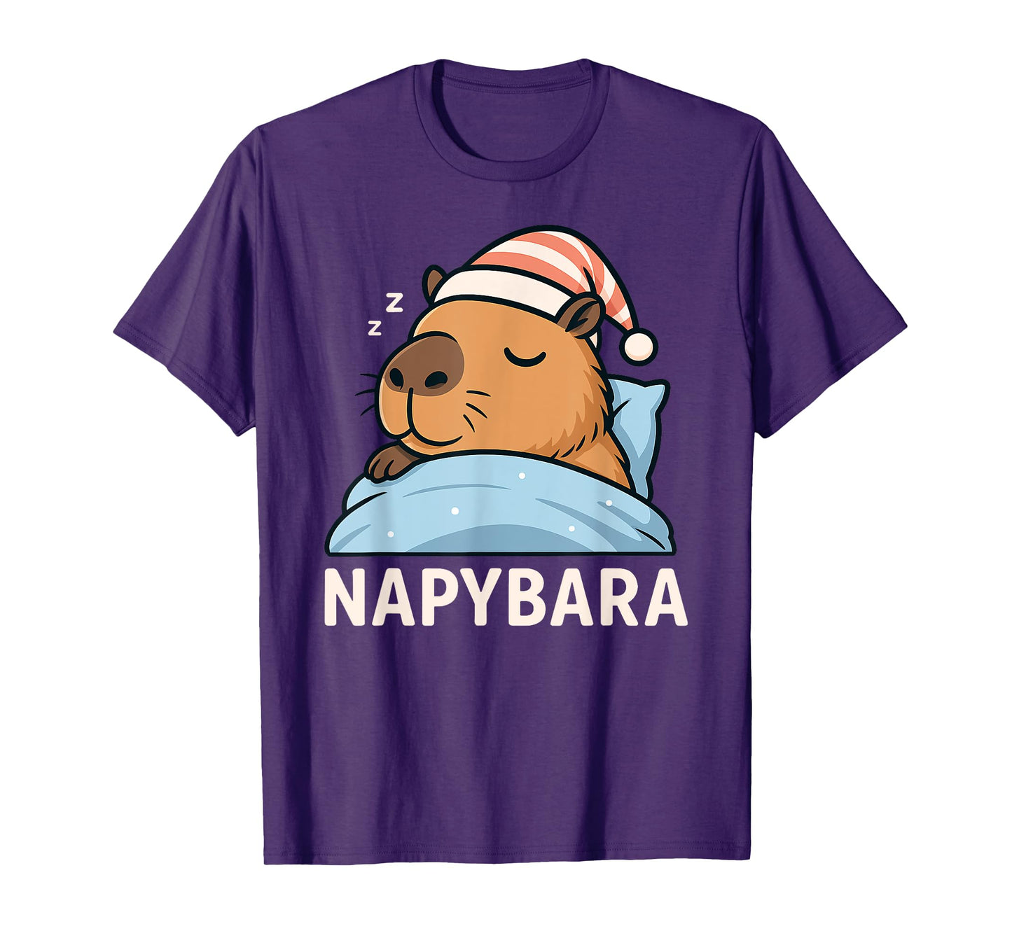 Sleeping Capybara Napybara Sleepshirt Pajamas Boys Girls Kid T-Shirt