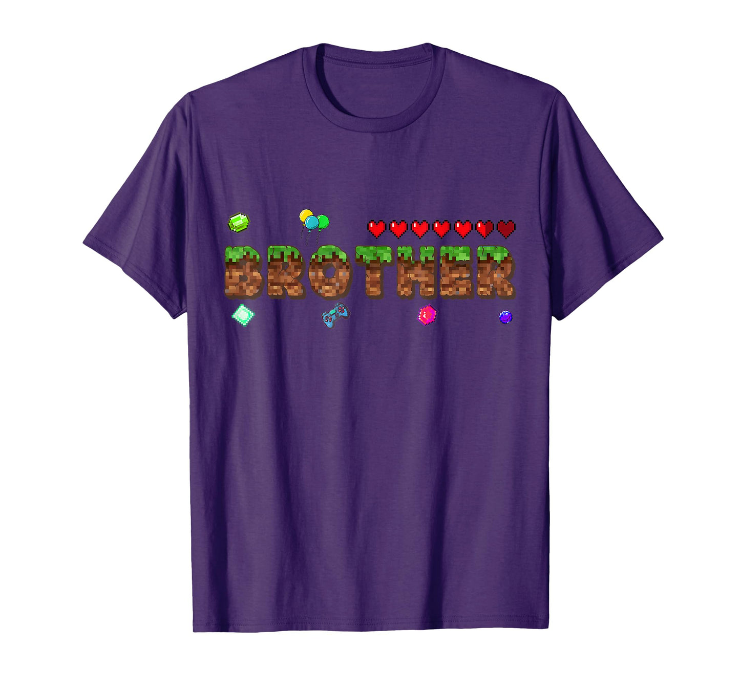 Brother Of The Birthday Boy Pixel Game Matching Family Kids T-Shirt