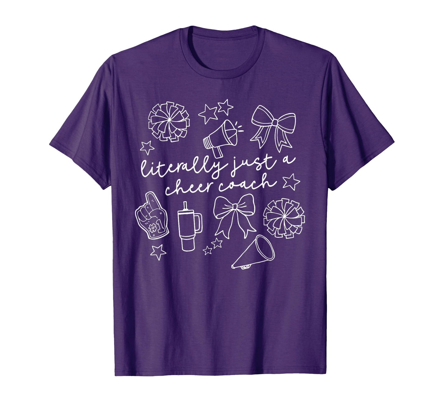 Retro Bow Literally Just A Cheer Coach Cheerleading Coach T-Shirt