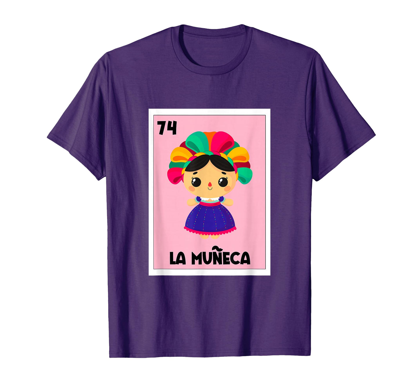 La Muneca Mexican Bingo Card Game Mexican Doll Spanish Girl T-Shirt