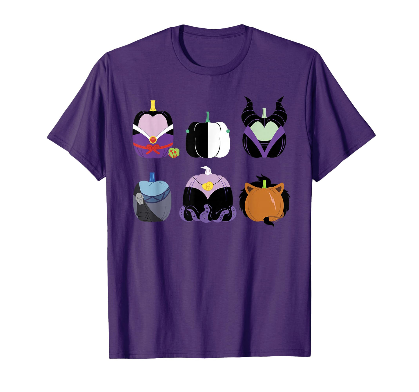 Disney Villains Halloween Pumpkin Characters Grid T-Shirt