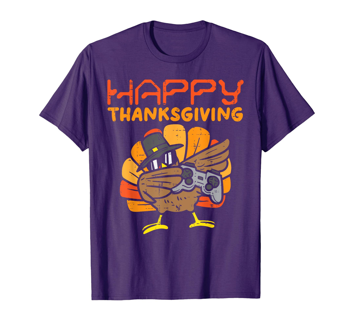 Happy Thanksgiving Dabbing Gamer Turkey Kids Boys Girls Men T-Shirt