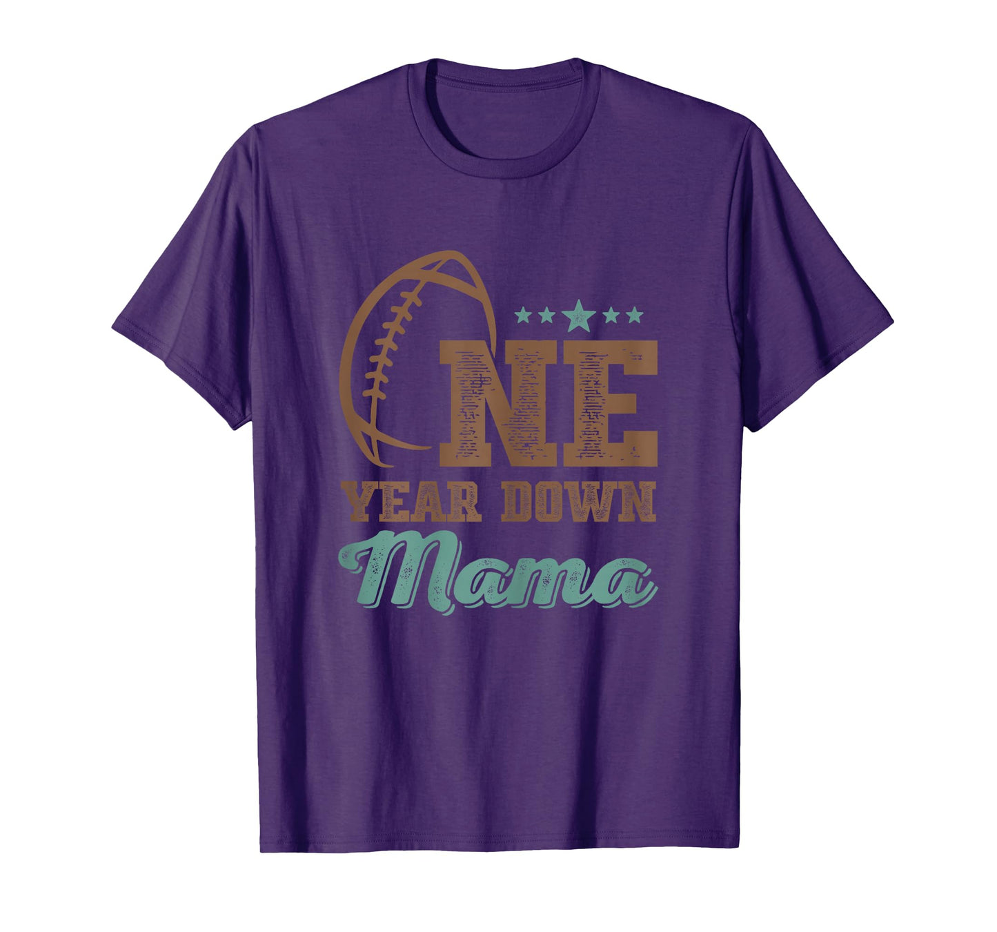 Mama Of The Birthday Boy 1st Year Down Birthday Football T-Shirt