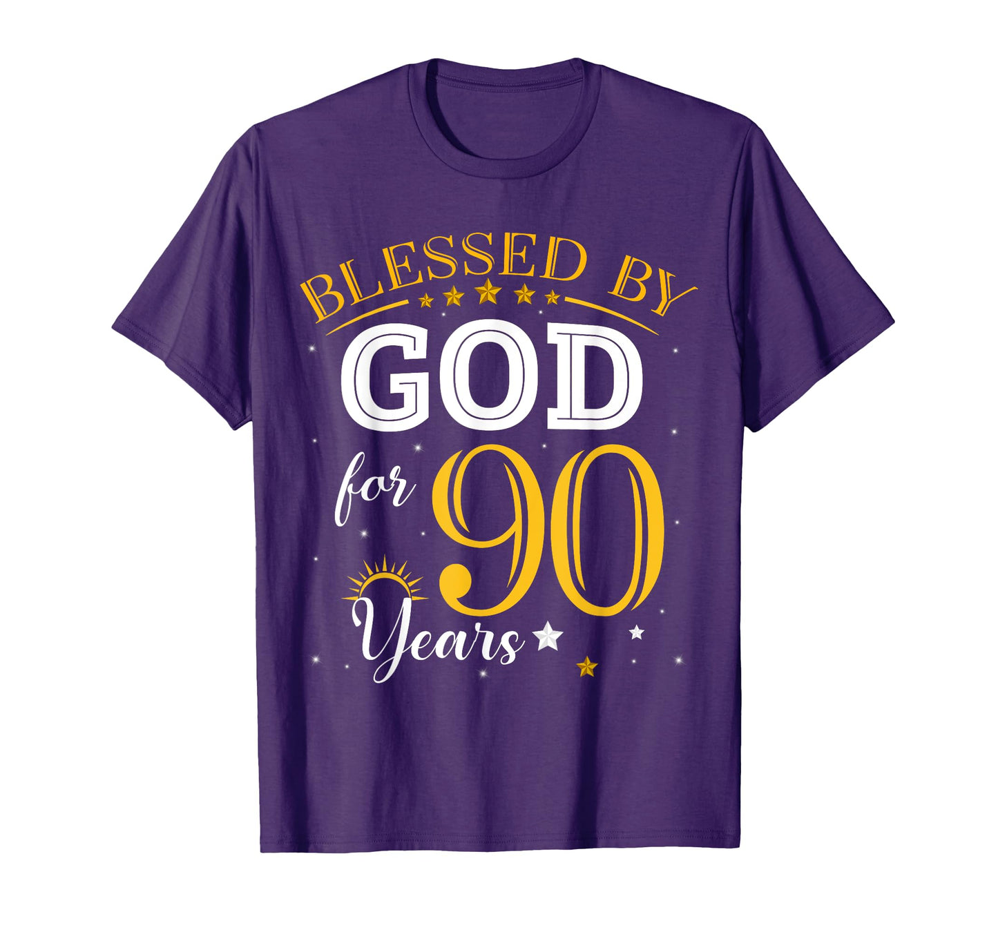 Vintage Blessed by God For 90 Years Old 90th Birthday Girl T-Shirt