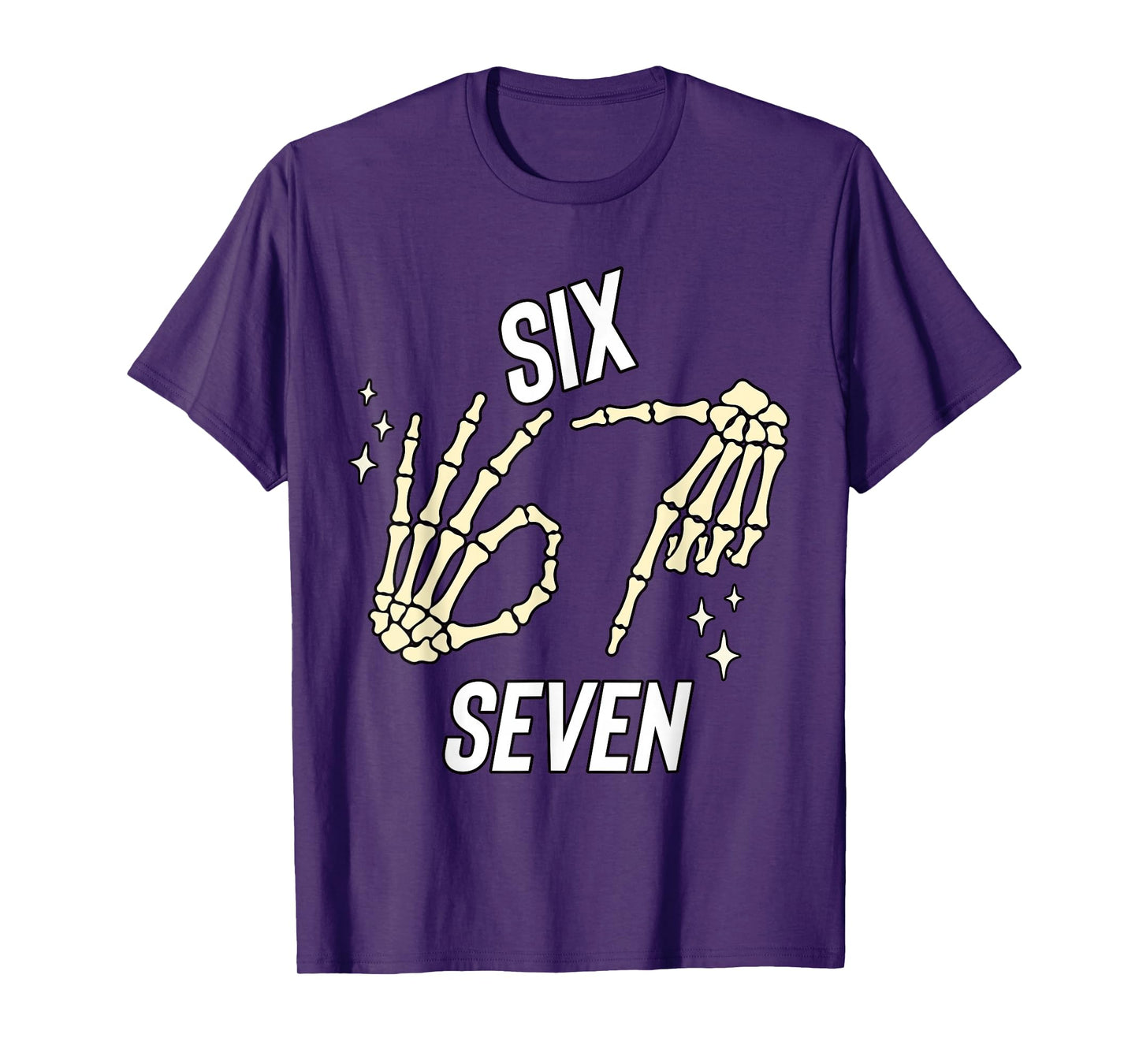 Funny Six Seven gen Alpha Slang Meme 6 7 Skeleton Costume T-Shirt
