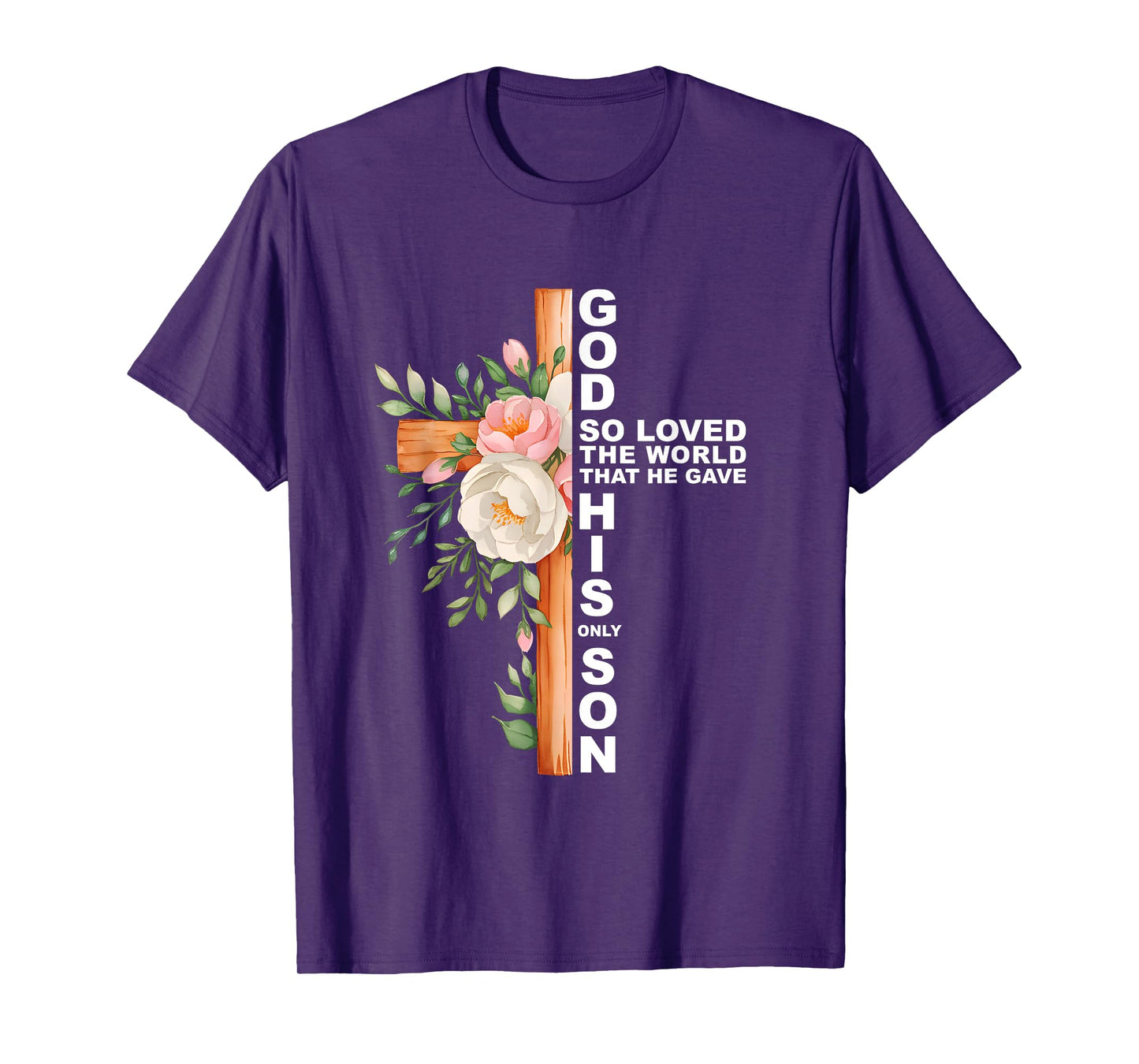 Christian Cross Bible Faith Quote John 3:16 Women Religious T-Shirt