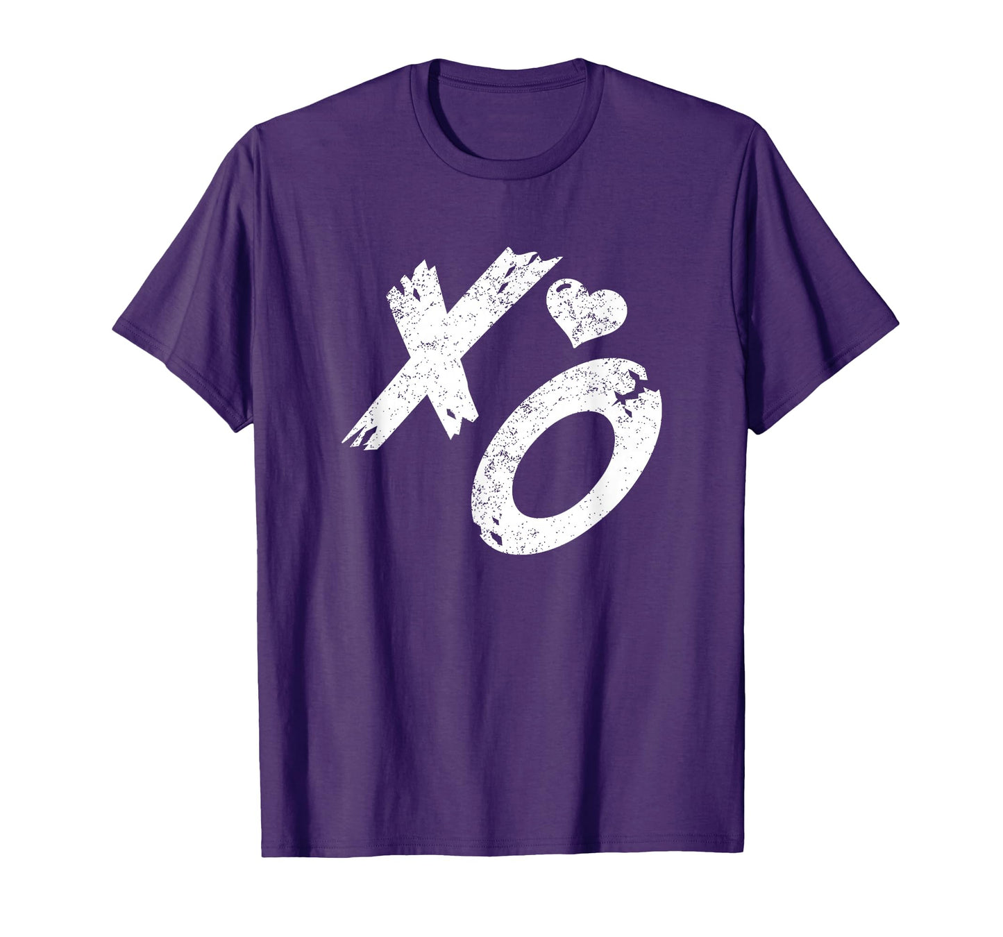 XO Hugs & Kisses with Distressed Heart Vintage Retro T-Shirt
