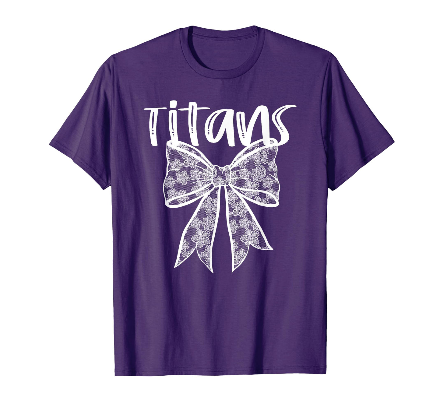 Titans Coquette Aesthetic Girly Team Mascot Lace Bow Preppy T-Shirt