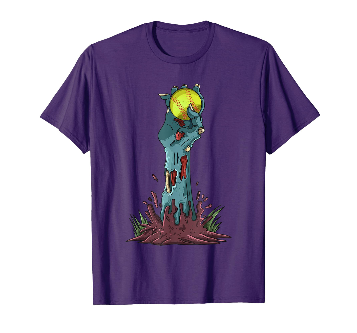 Zombie Hands Softball Funny Halloween Horror Scary Outfit T-Shirt