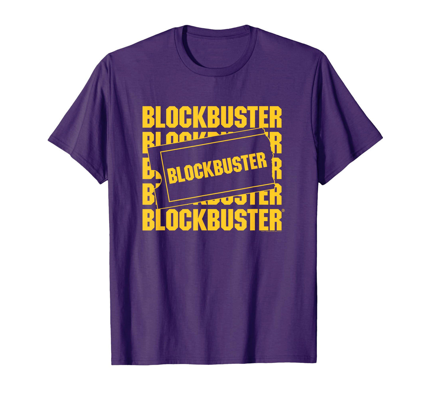 Blockbuster Repeating Logo with Ticket T-Shirt